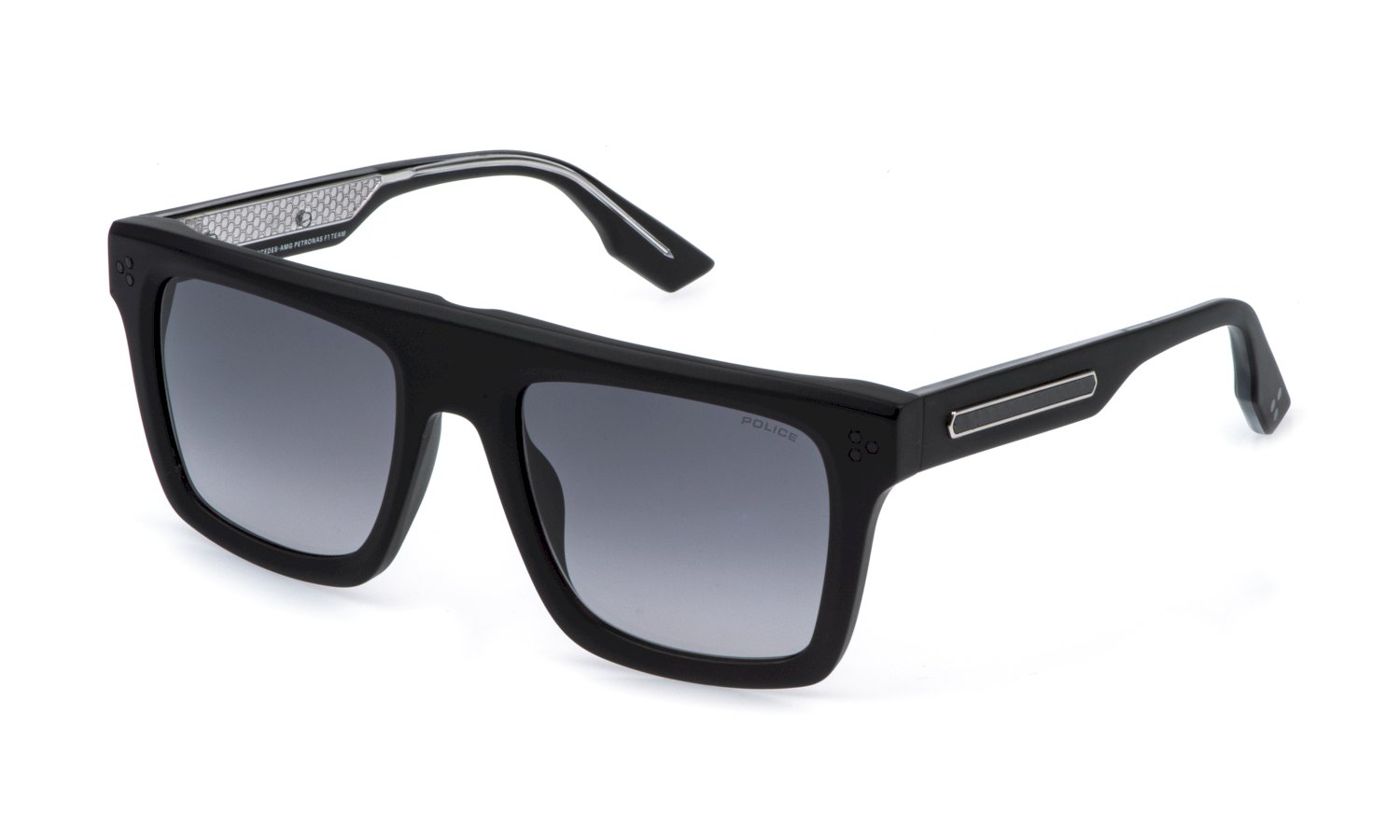 Das Bild zeigt die Sonnenbrille SPLR47M von der Marke Police in Schwarz.