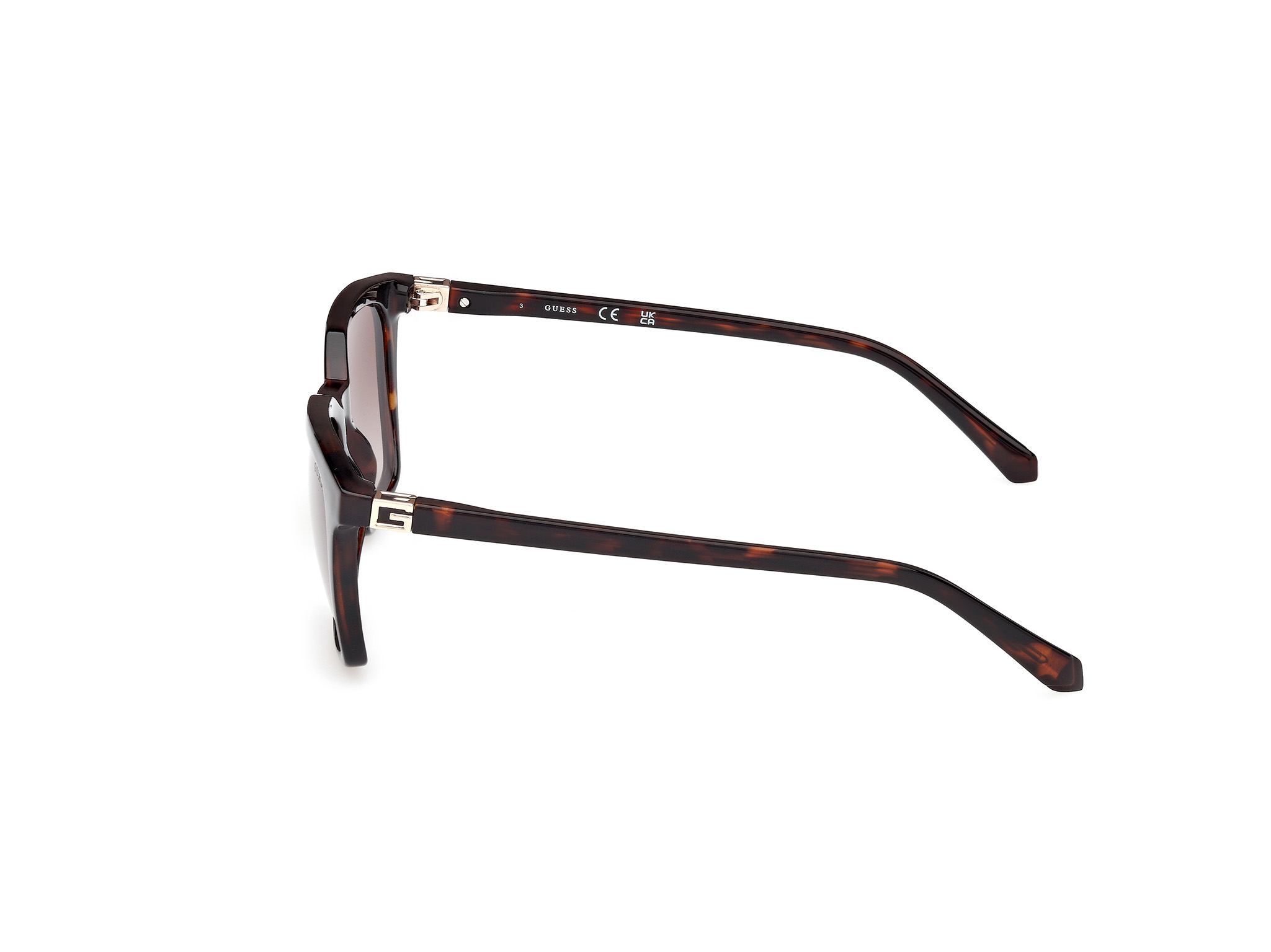 Das Bild zeigt die Sonnenbrille GU00170 52F von Guess in dunkel Havanna
