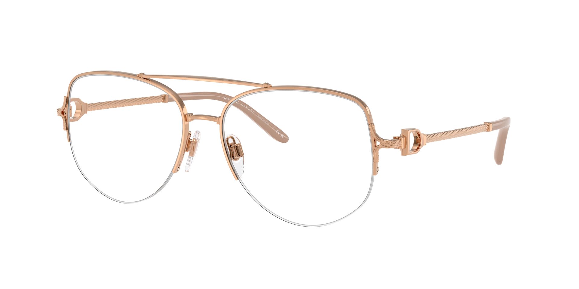 Das Bild zeigt die Korrektionsbrille RL5127 von Ralph Lauren in Roségold.