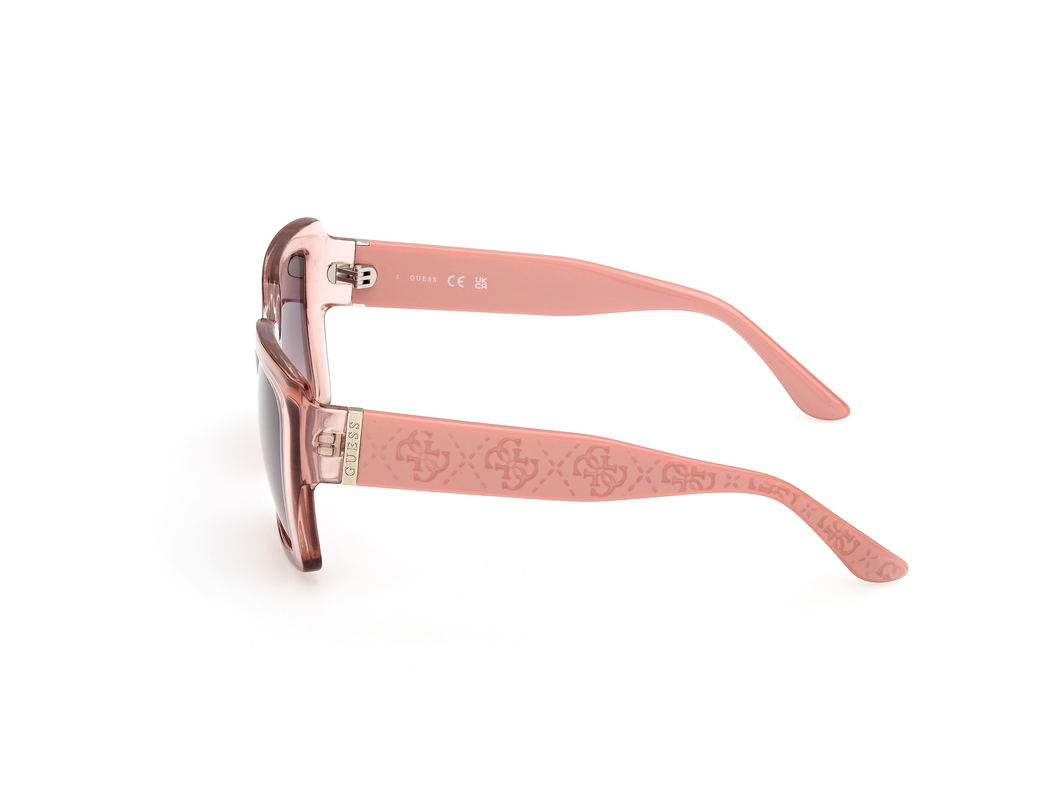 Das Bild zeigt die Sonnenbrille GU00200 72F von Guess in Gelb Hellpink.