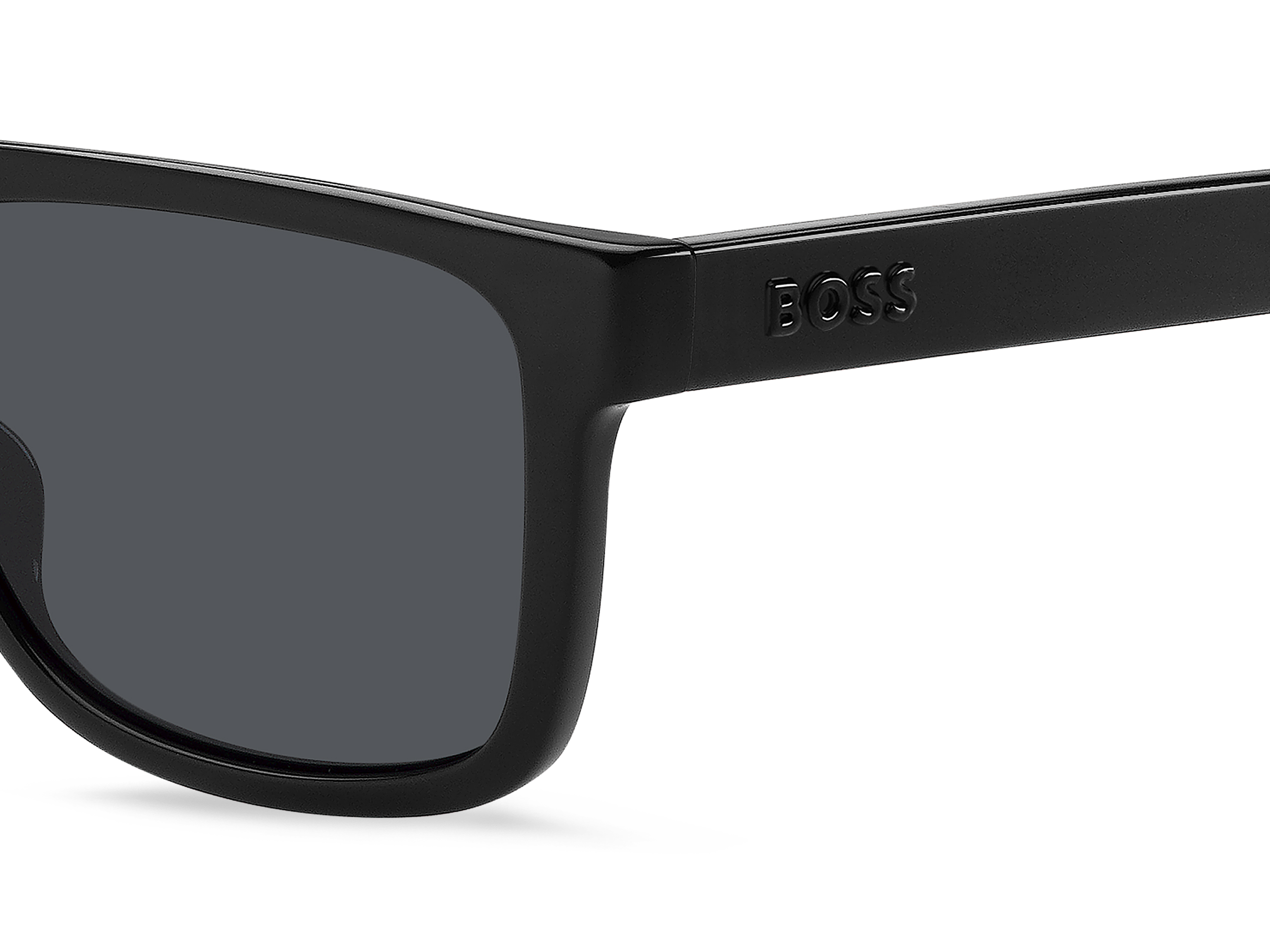 Das Bild zeigt die Sonnenbrille BOSS1647S 807 von der Marke BOSS in Schwarz.