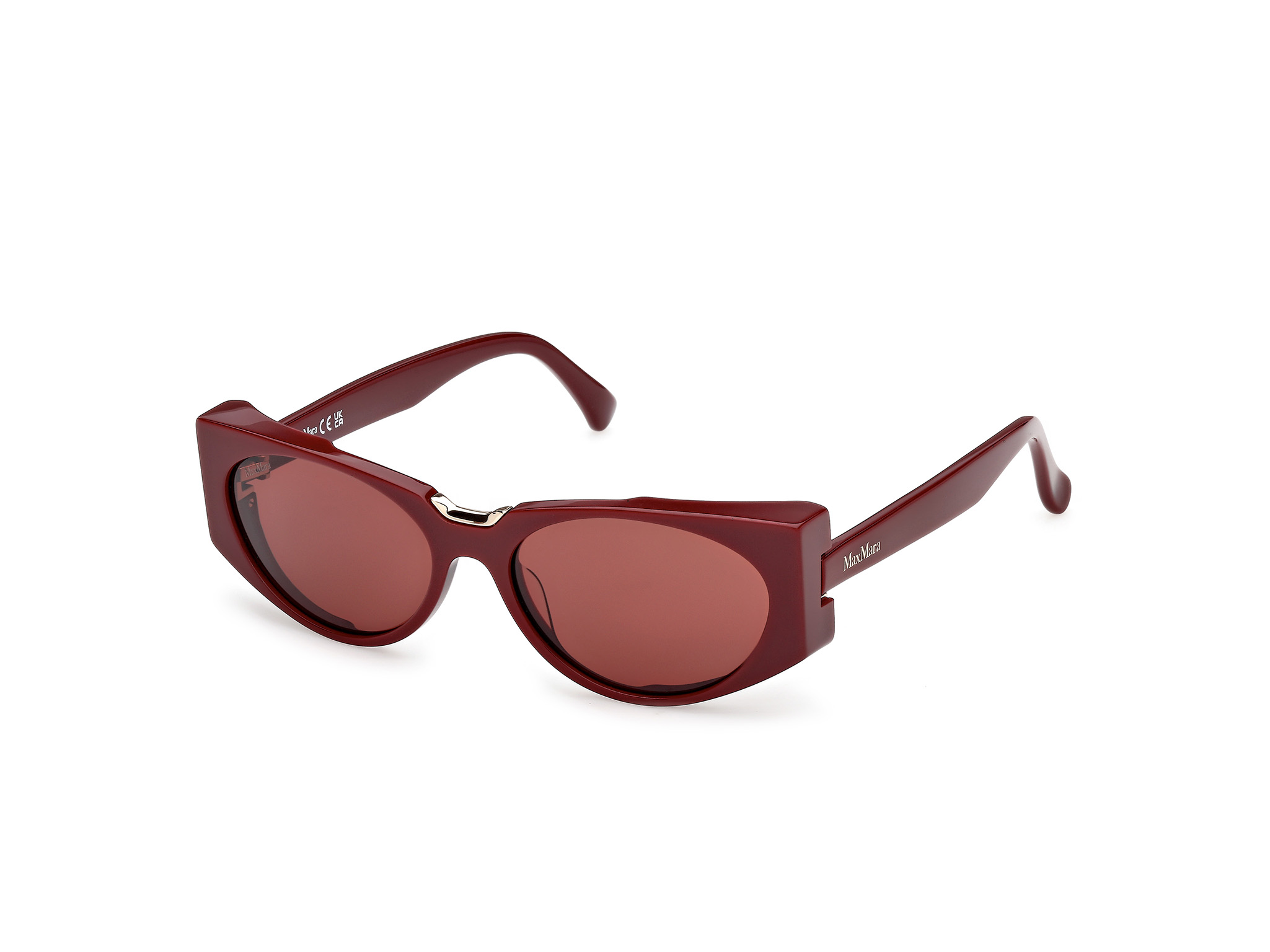 Das Bild zeigt die Sonnenbrille MM0160 von der Marke Max Mara in Bordeaux.