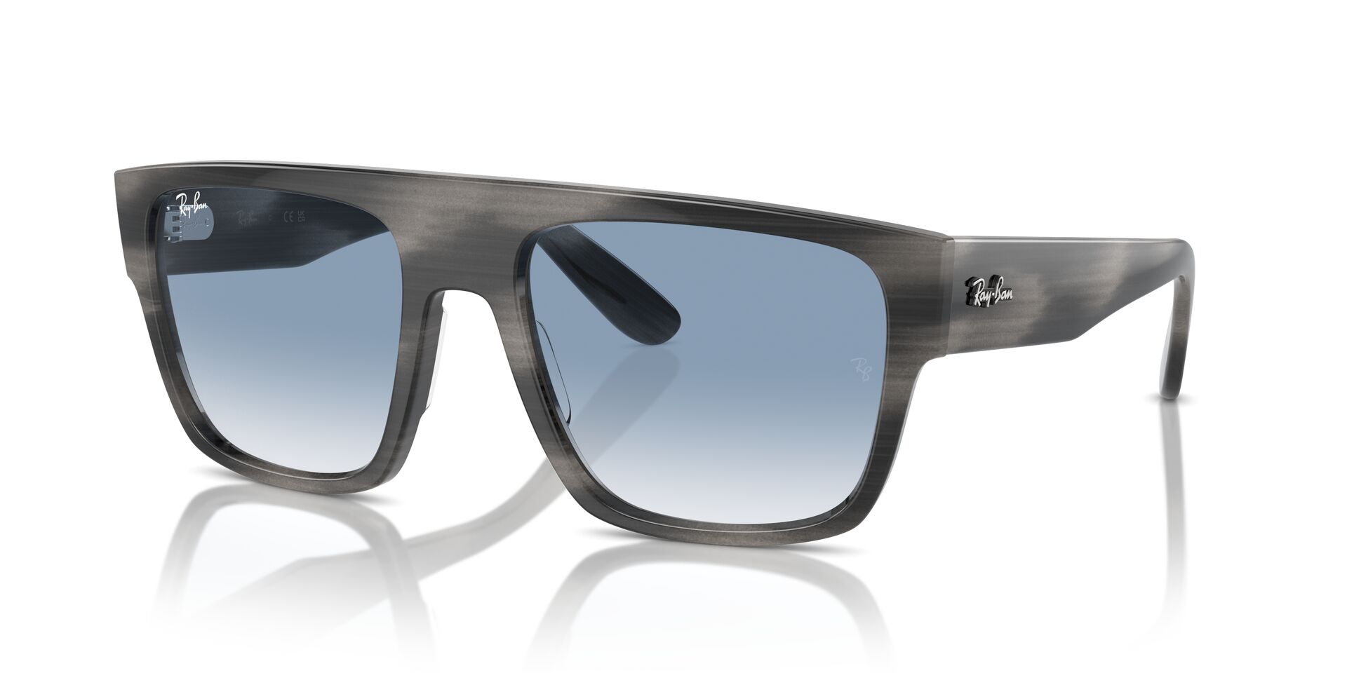 Das Bild zeigt die Sonnenbrille RB0360S 14043F von Ray-Ban in Grau gestreift.