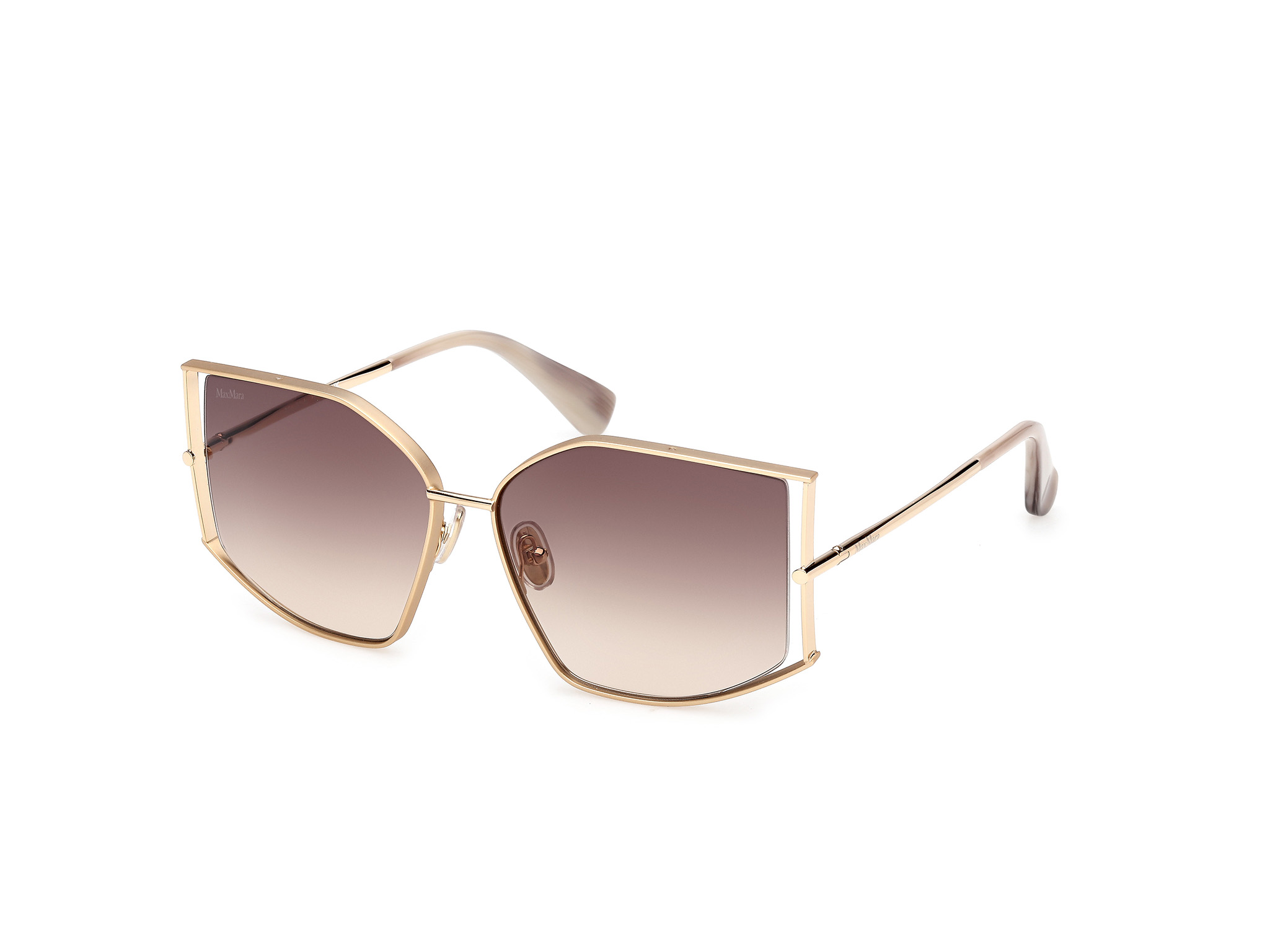 Das Bild zeigt die Sonnenbrille MM0142 von der Marke Max Mara in Gold.