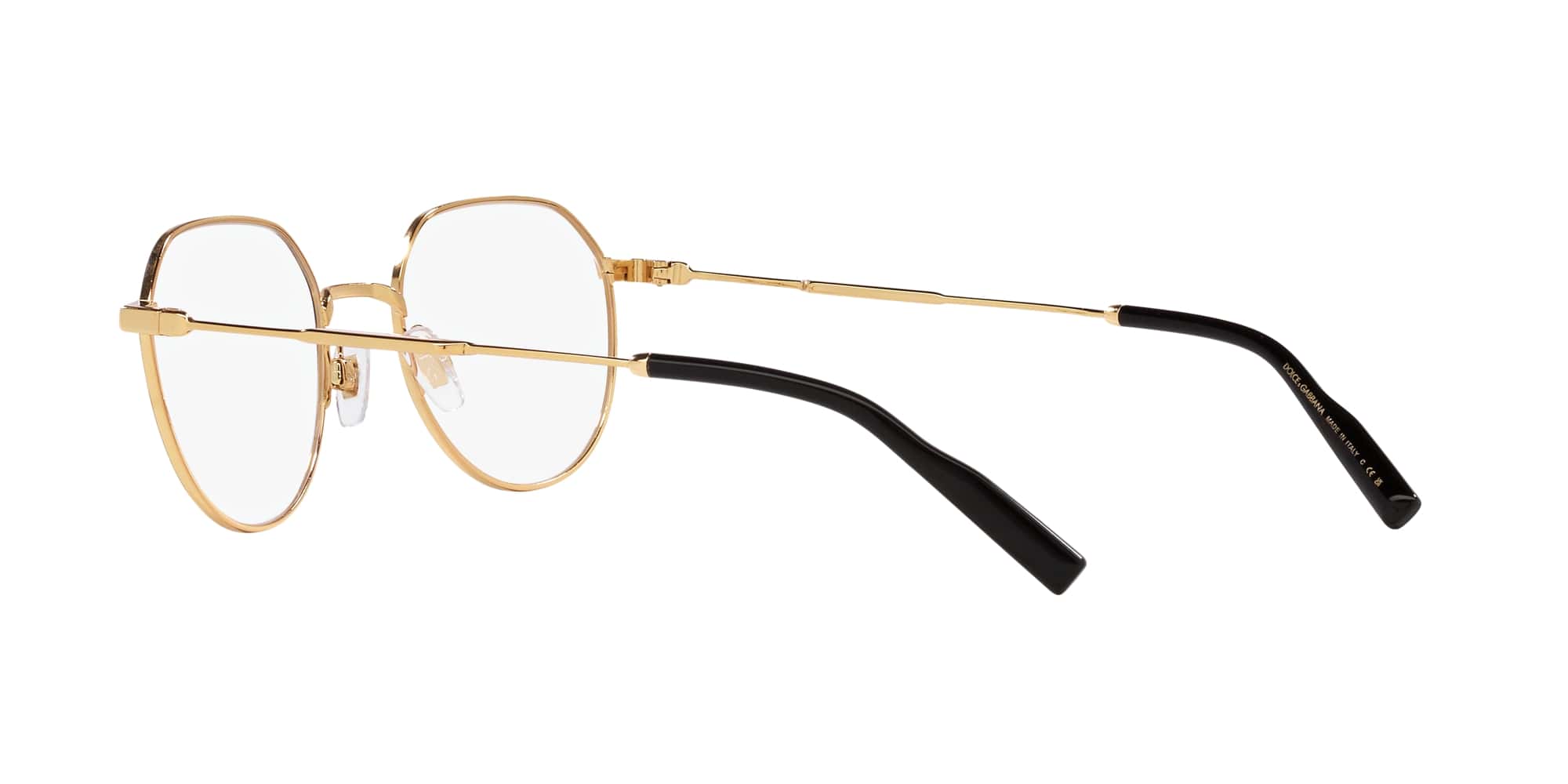 Das Bild zeigt die Korrektionsbrille DG1349 1311 von D&G in Schwarz-Gold.