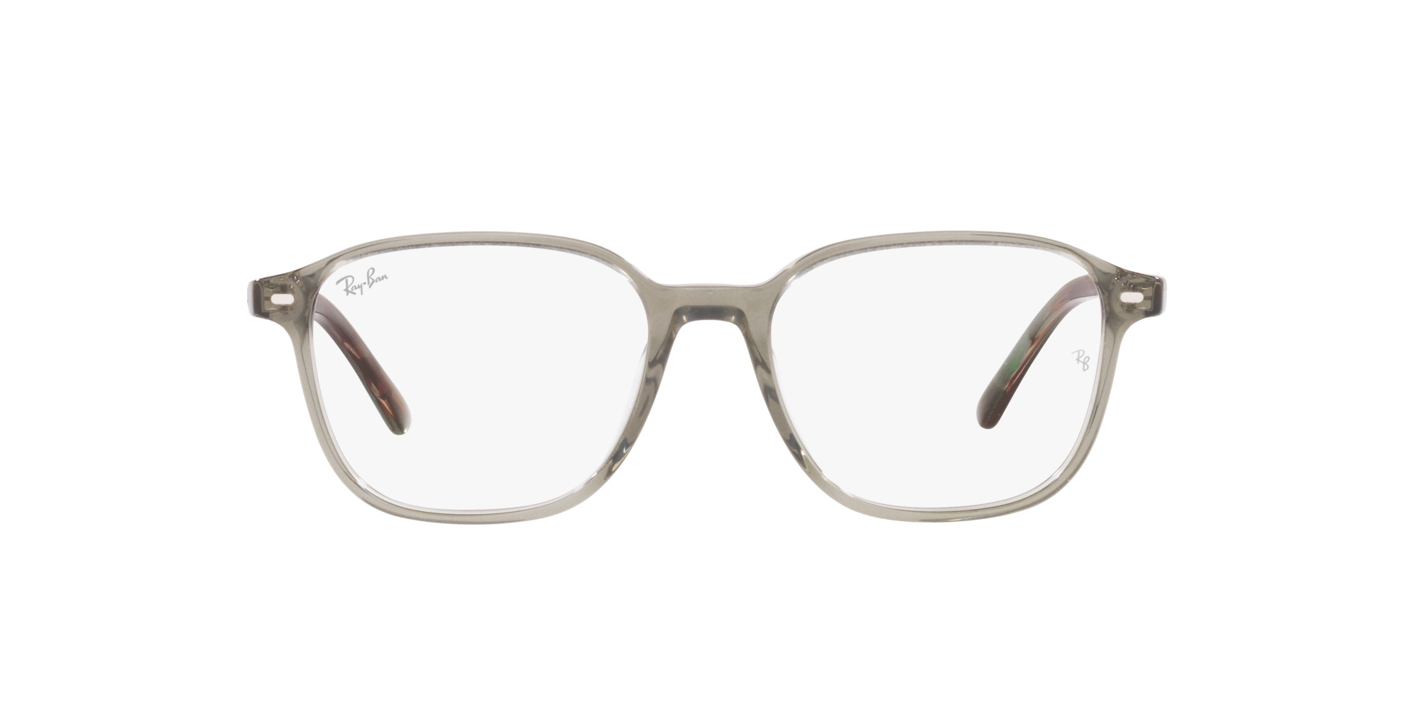 Das Bild zeigt die Korrektionsbrille RX5393 8178 von der Marke Ray Ban in Grün transparent.