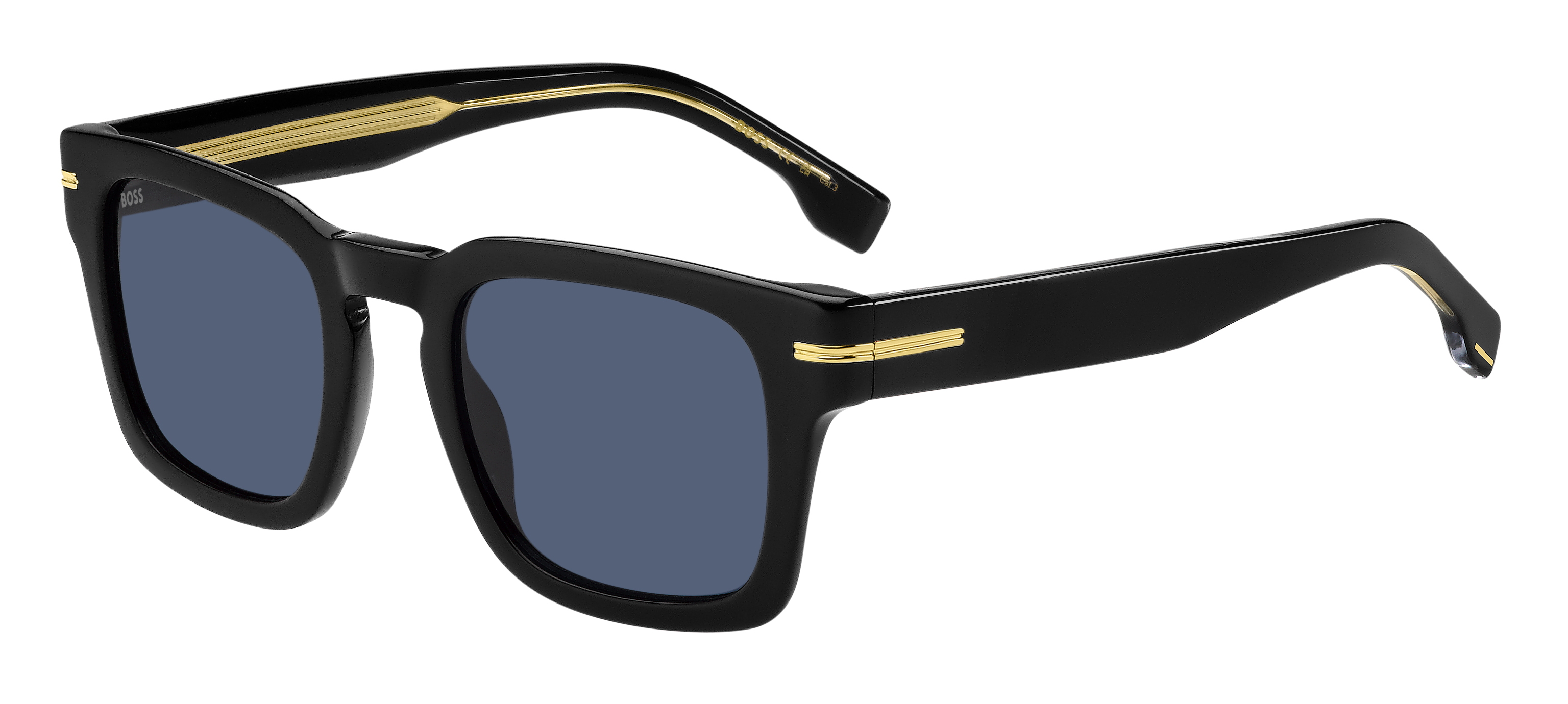 Das Bild zeigt die Sonnenbrille BOSS1625S 807 von der Marke BOSS in Schwarz.