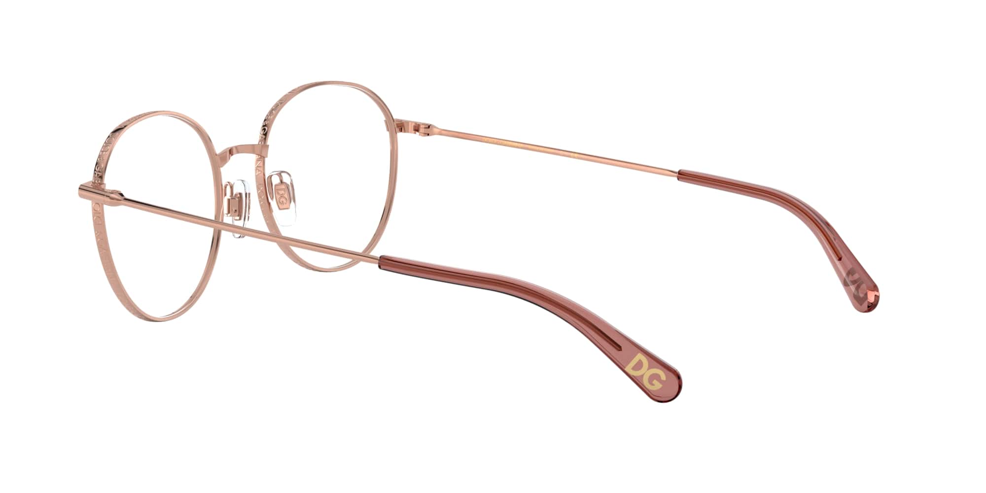Das Bild zeigt die Korrektionsbrille DG1322 1298 von der Marke D&G in rosegold.