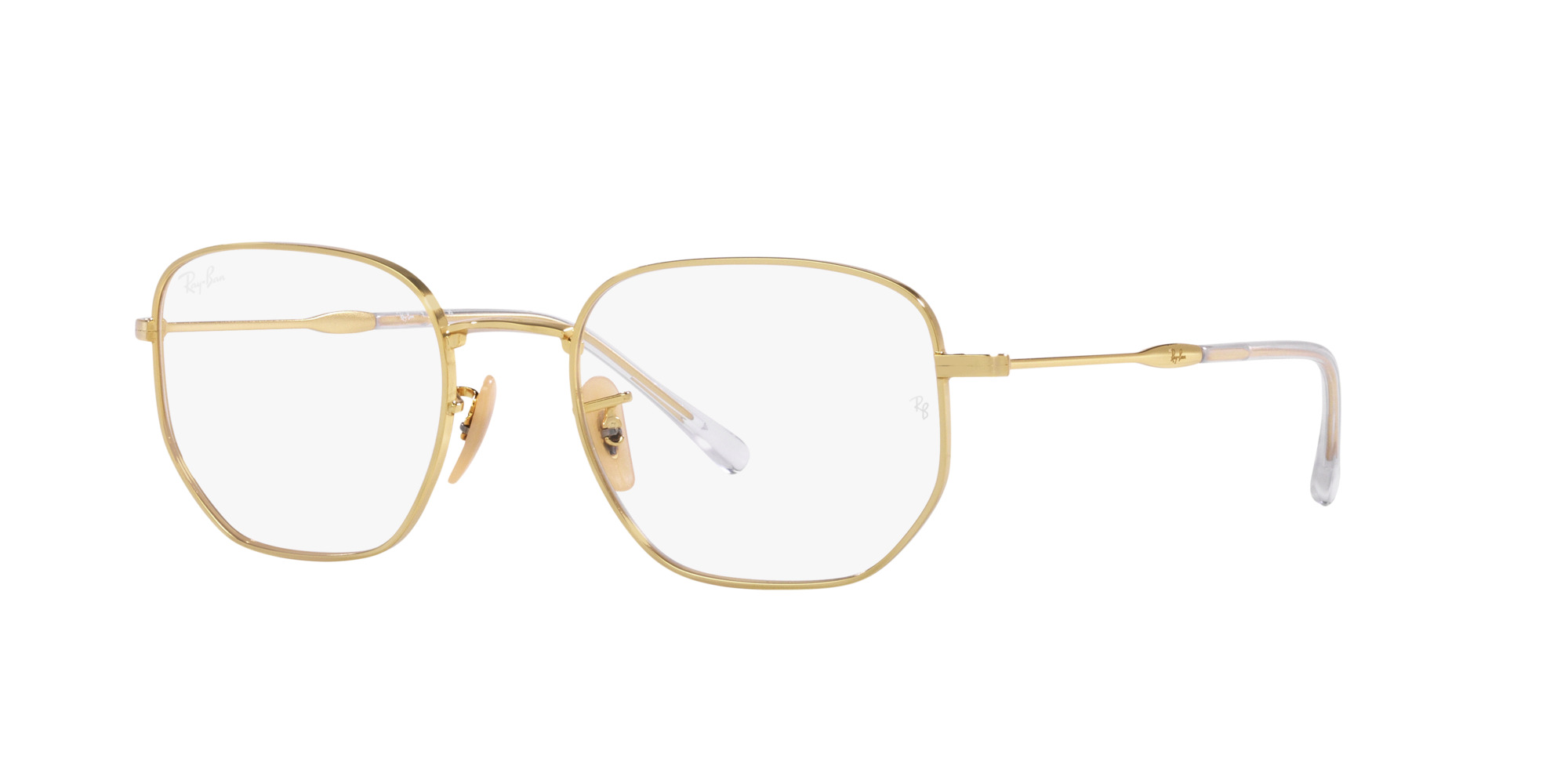 Das Bild zeigt die Korrektionsbrille RX6496 2500 von der Marke Ray Ban in Gold.