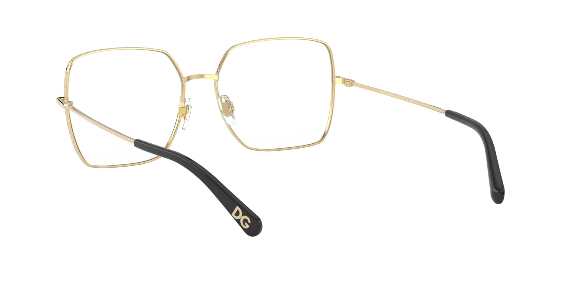 Das Bild zeigt die Korrektionsbrille DG1323 1334 von D&G in Schwarz-Gold.