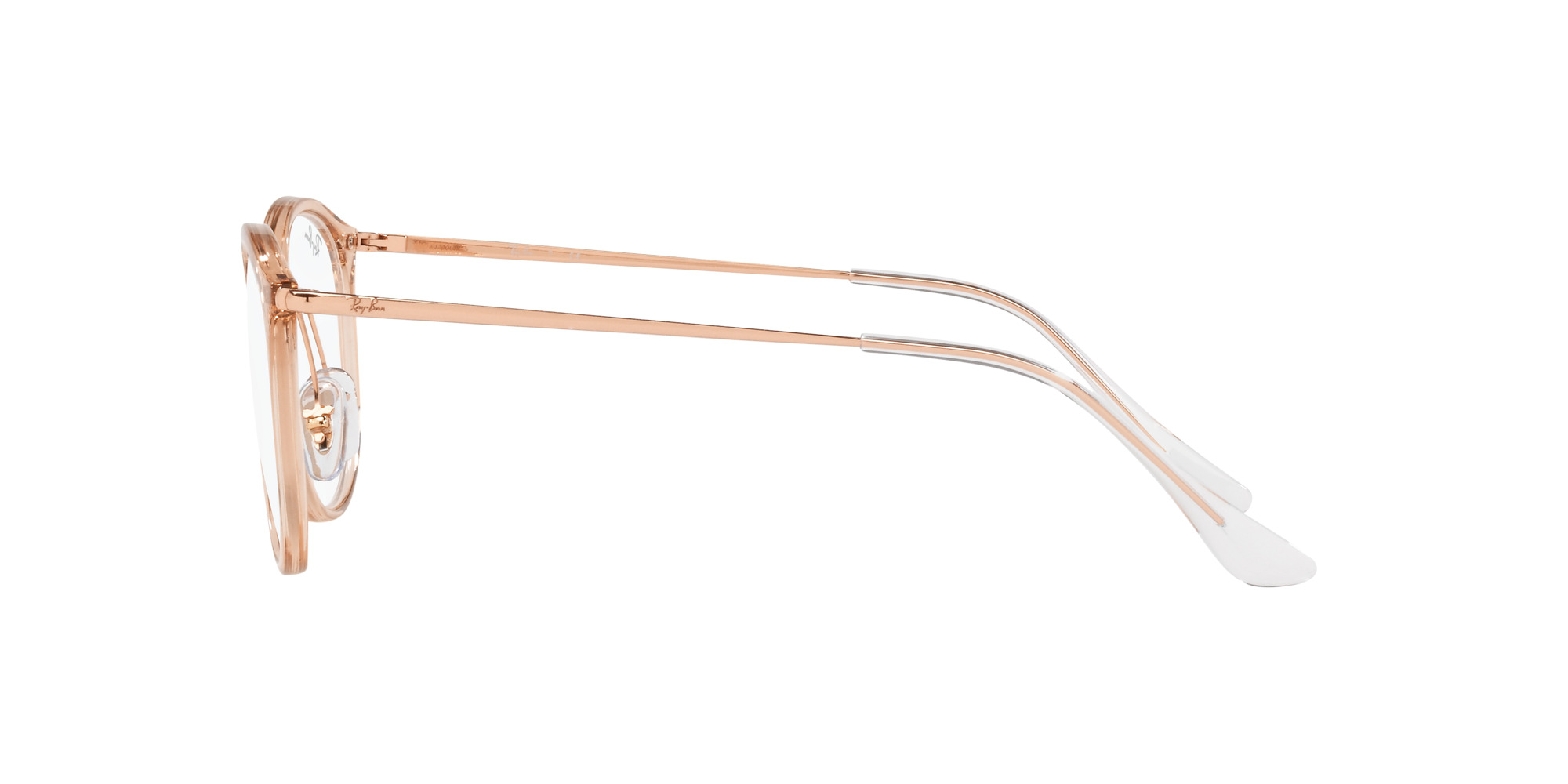 Das Bild zeigt die Korrektionsbrille RX7140 8124 von der Marke Ray Ban in Hellbraun.