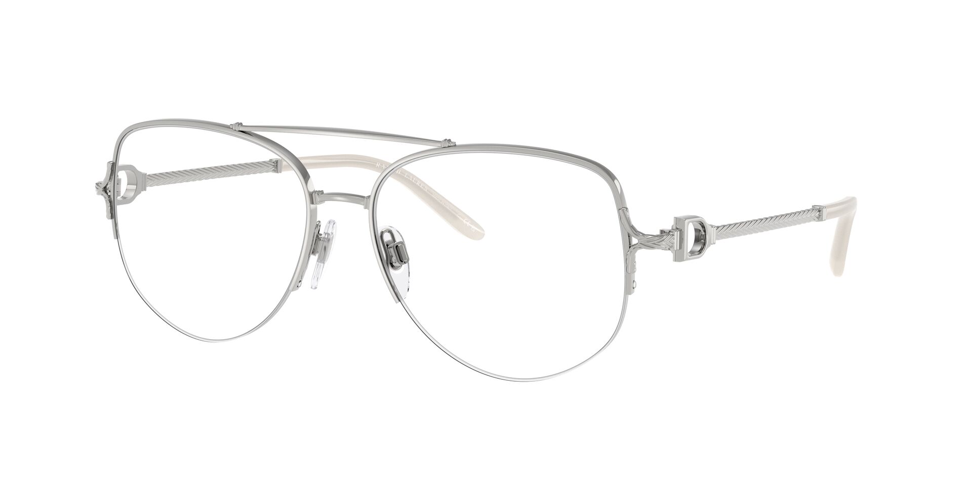 Das Bild zeigt die Korrektionsbrille RL5127 von Ralph Lauren in Silber.