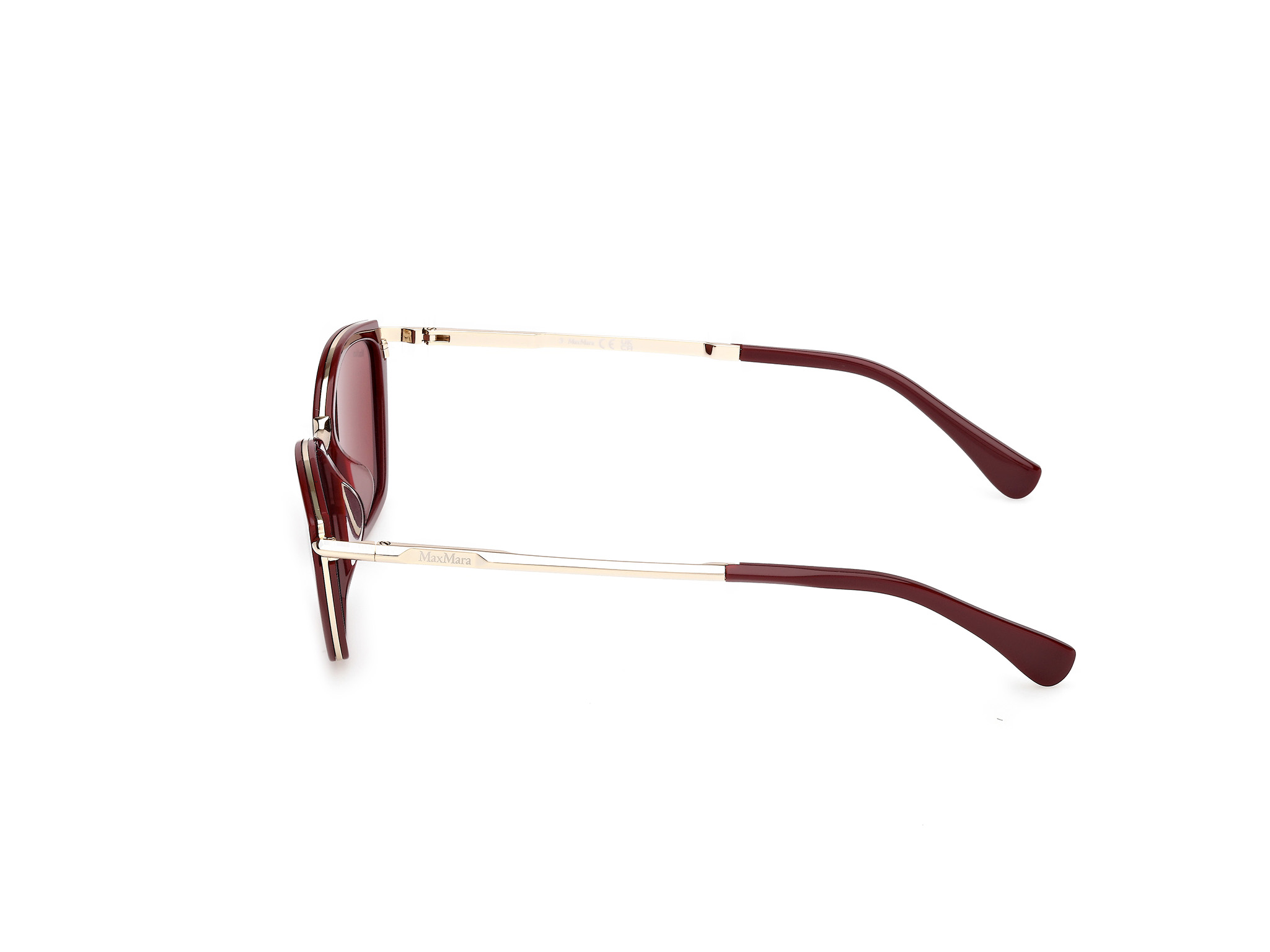 Das Bild zeigt die Sonnenbrille MM0162 von der Marke Max Mara in Bordeaux.