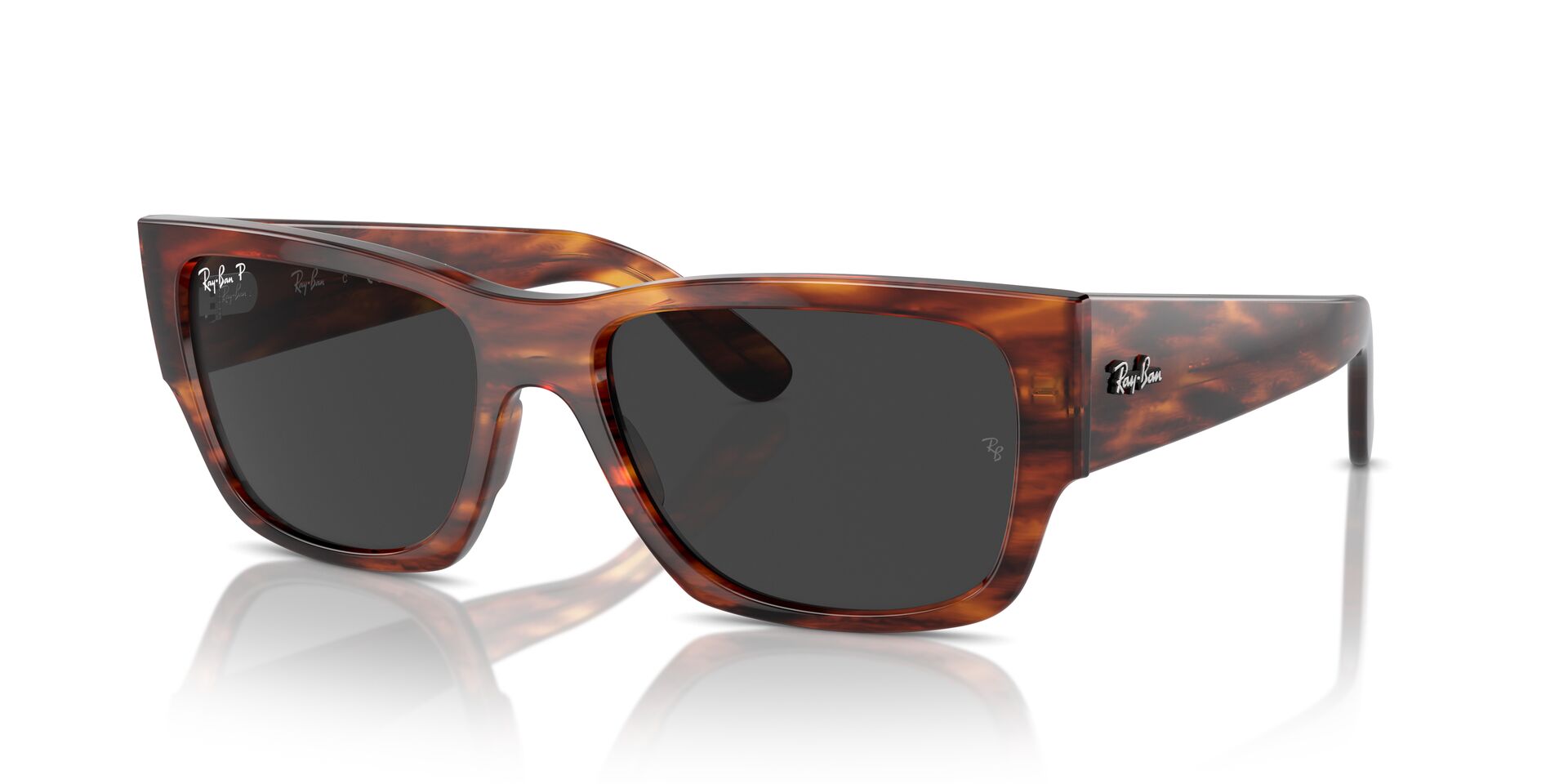 Das Bild zeigt die Sonnenbrille RB0947S 954/48 von Ray-Ban in Havanna gestreift.