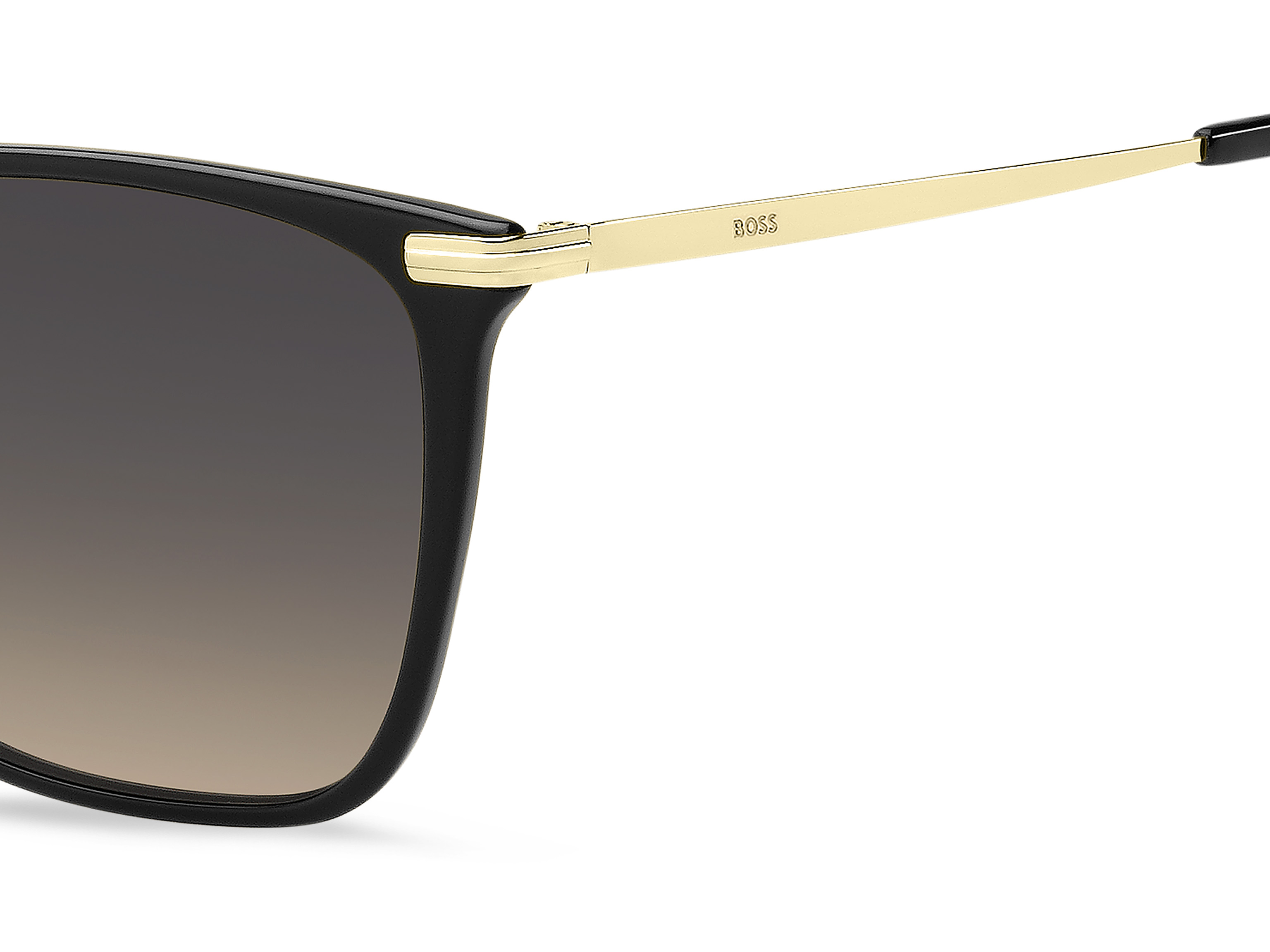 Das Bild zeigt die Sonnenbrille BOSS1661S 2M2 von BOSS in Schwarz/Gold.