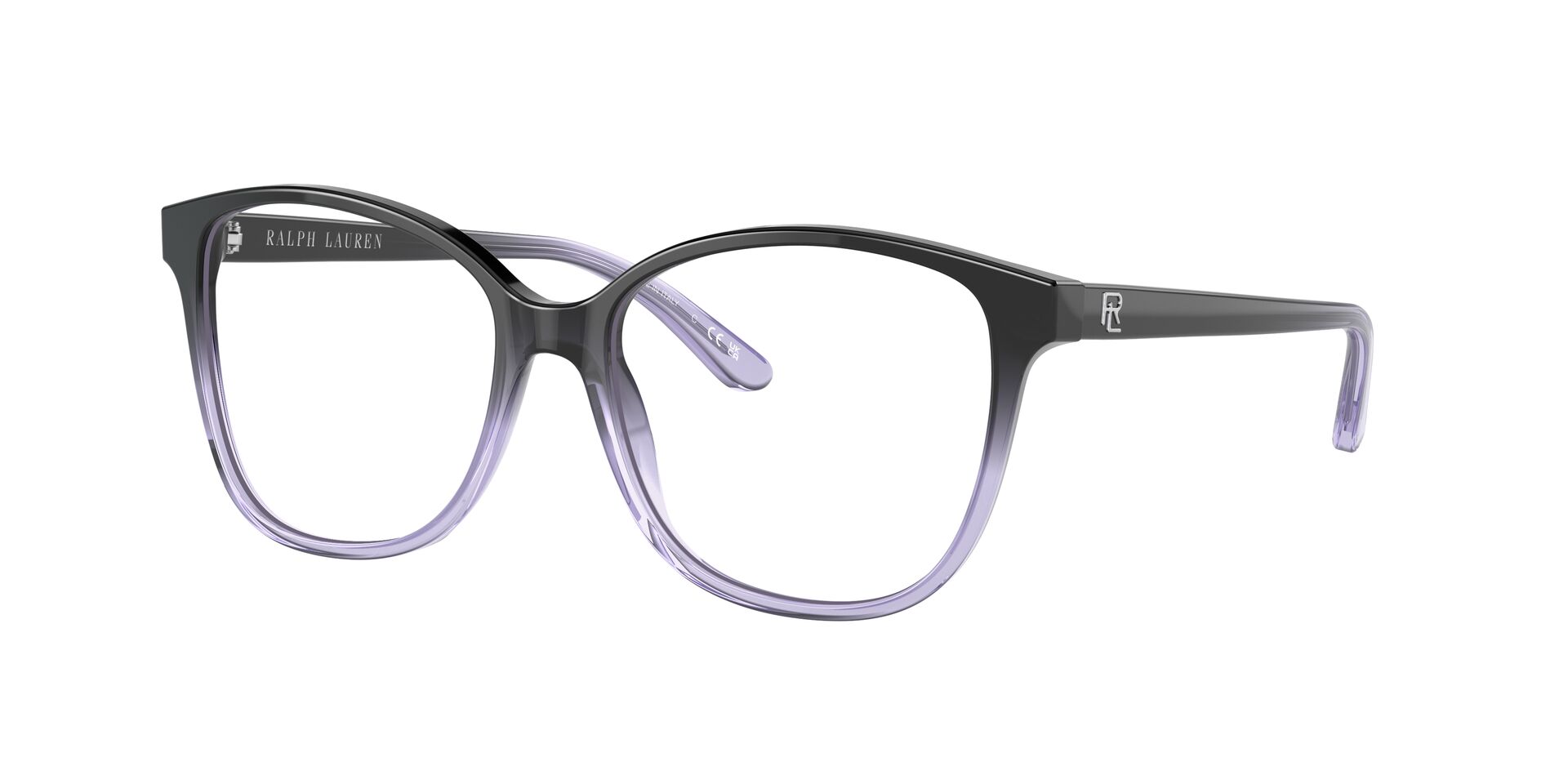 Das Bild zeigt die Brille RL6222 von Ralph Lauren in Schwarz/Blau transparent.