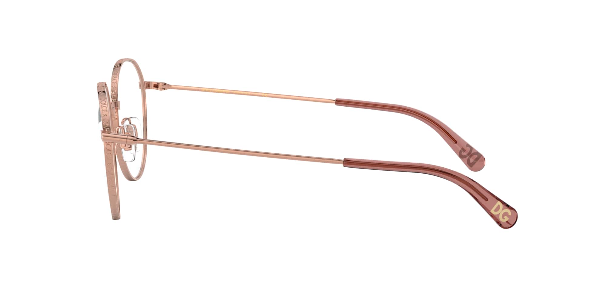 Das Bild zeigt die Korrektionsbrille DG1322 1298 von der Marke D&G in rosegold.