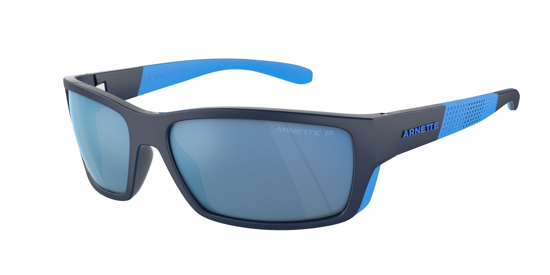 Das Bild zeigt die Sonnenbrille AN4336 von der Marke Arnette in schwarz/blau.