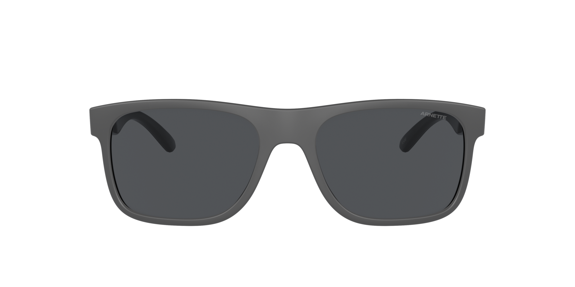 Das Bild zeigt die Sonnenbrille AN4341 von der Marke Arnette in schwarz/grau.