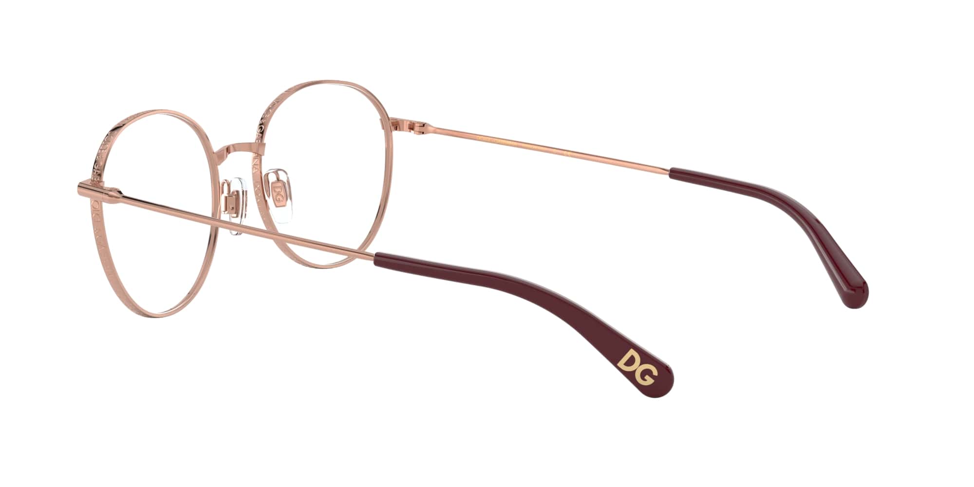 Das Bild zeigt die Korrektionsbrille DG1322 1333 von der Marke D&G in rotgold.