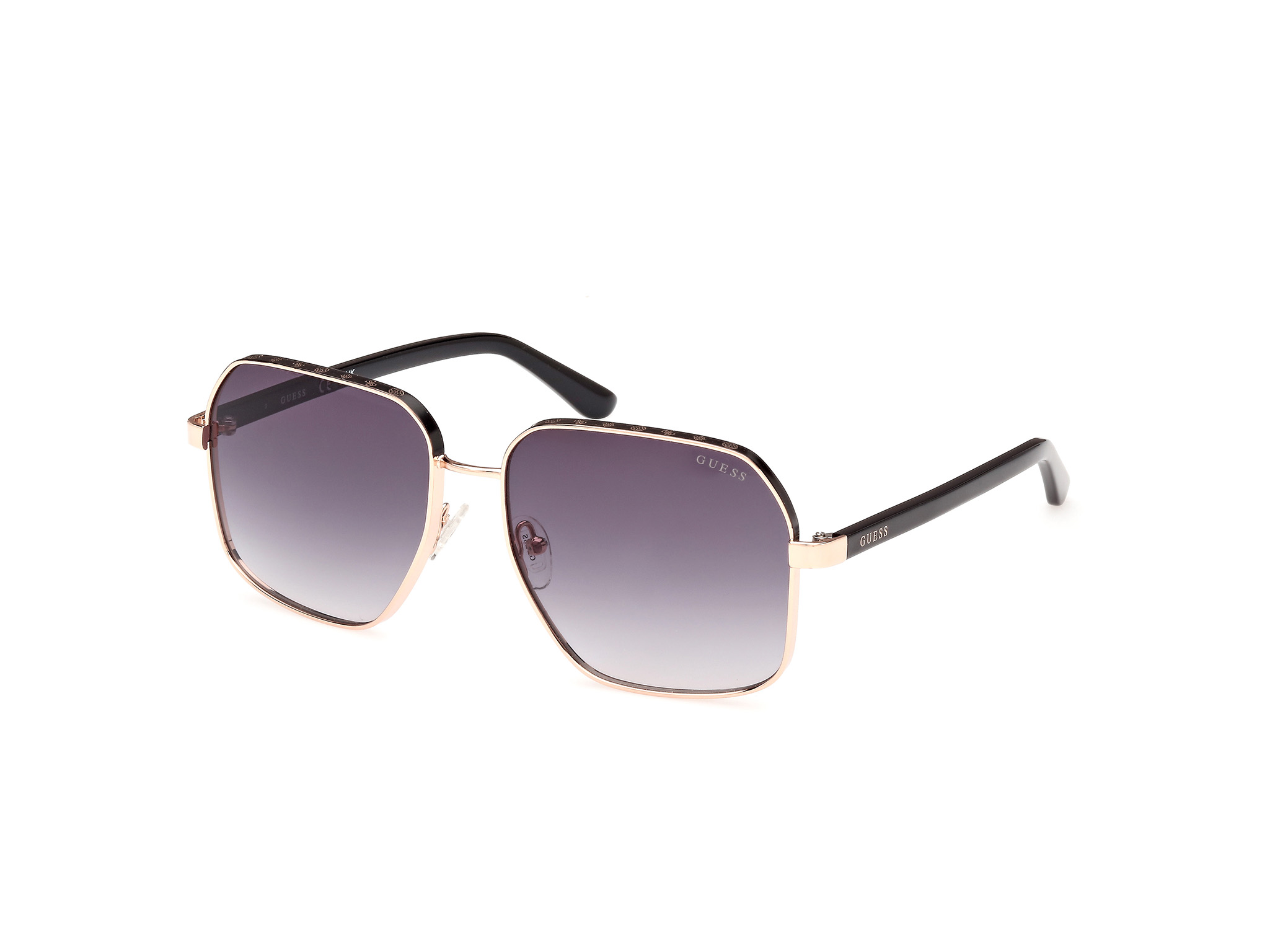 Das Bild zeigt die Sonnenbrille GU00107 05B von der Marke Guess in Gold.