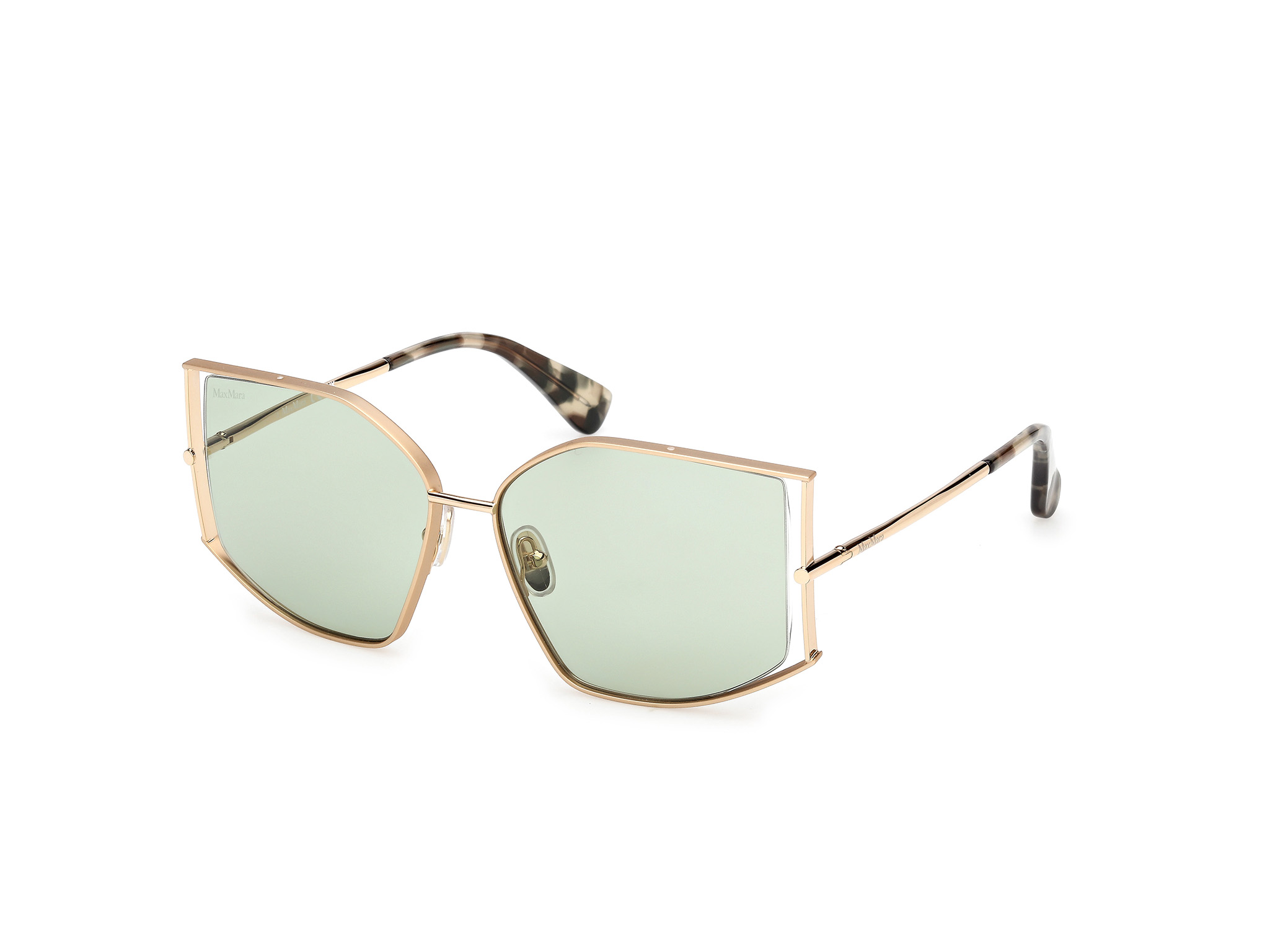 Das Bild zeigt die Sonnenbrille MM0142 von der Marke Max Mara in Gold.