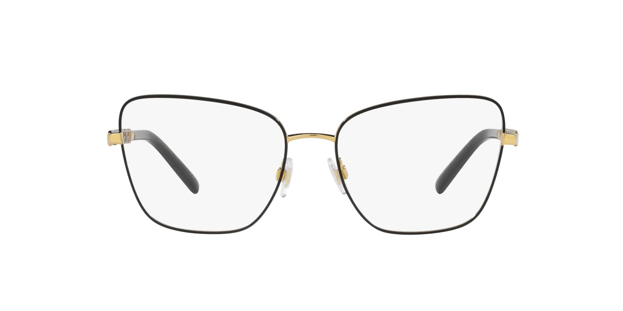 Das Bild zeigt die Korrektionsbrille DG1346 1311 von D&G in Schwarz-Gold.