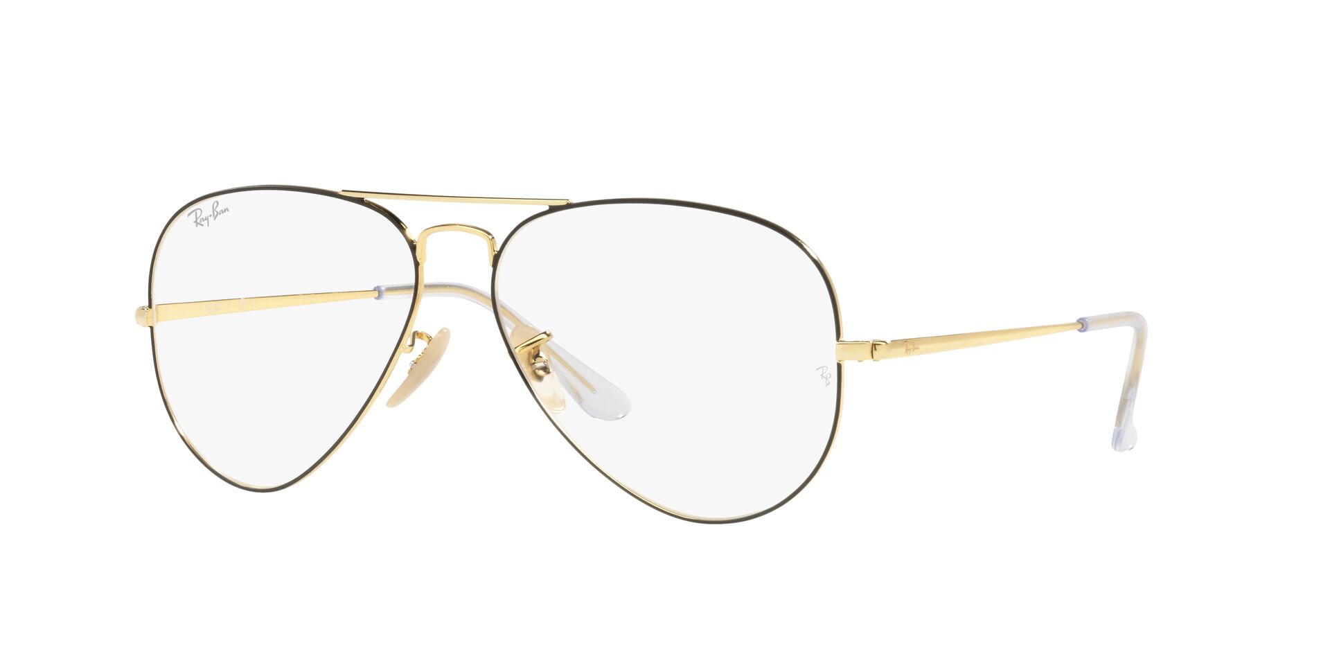 Das Bild zeigt die Korrektionsbrille RX6489 2890 von der Marke Ray-Ban in Gold/Schwarz.