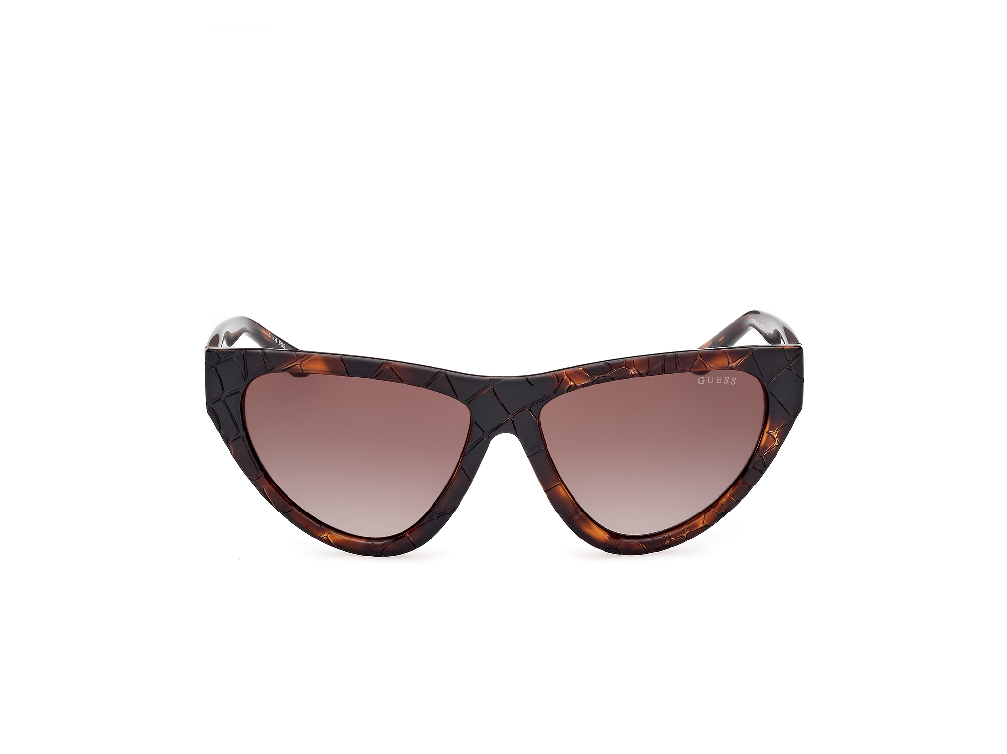 Das Bild zeigt die Sonnenbrille GU00151 52F von Guess in dunkel Havanna