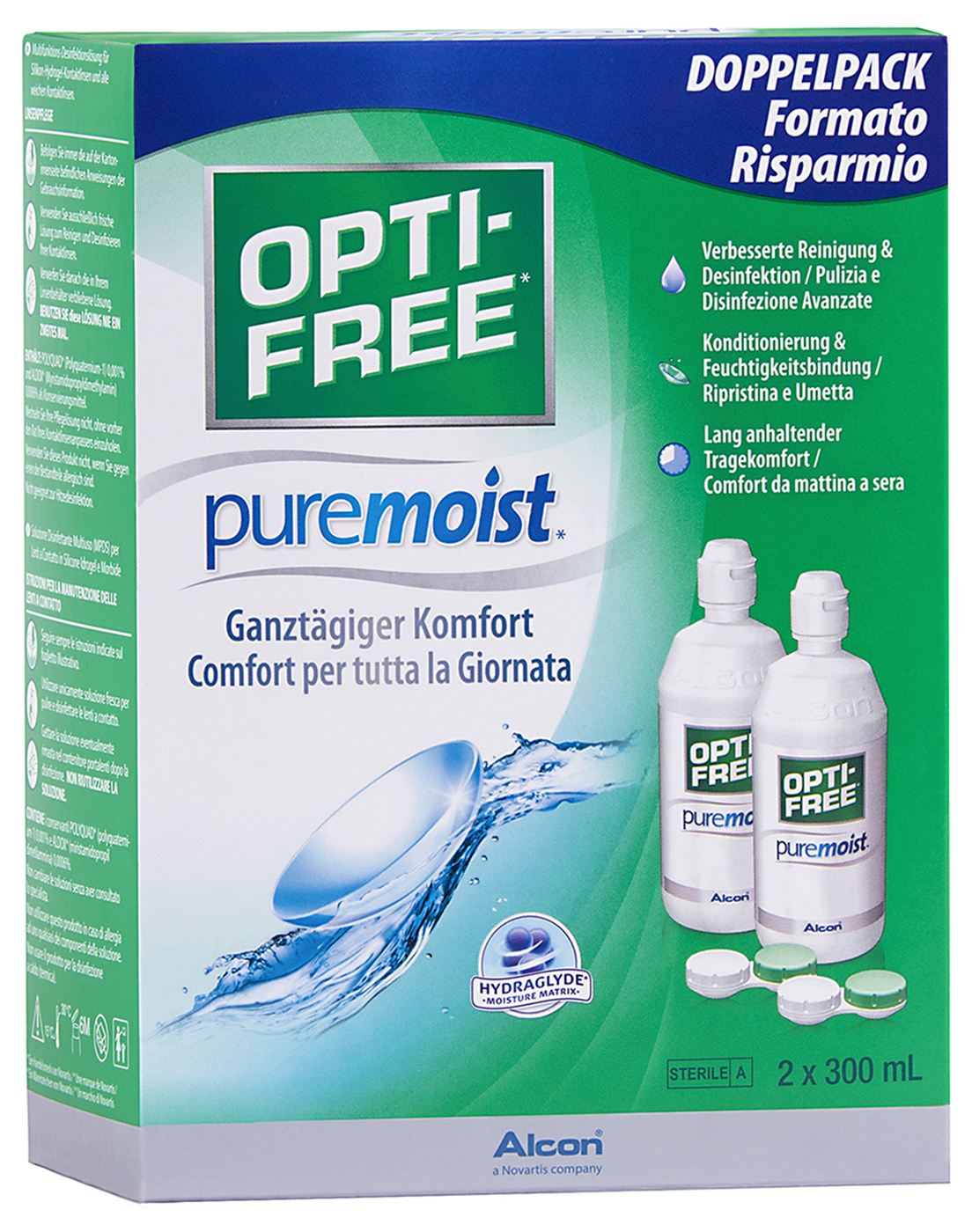 Opti-Free PureMoist Vorratspack, Alcon (2 x 300 ml) Opti-Free PureMoist Vorratspack, Alcon (2 x 300 ml)