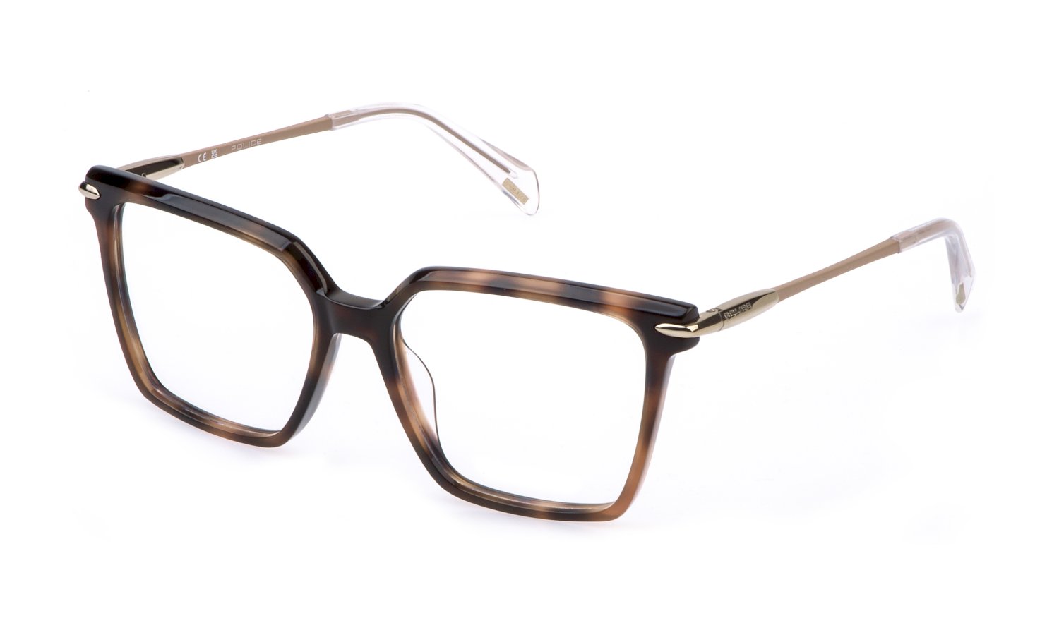 Police Brille VPLR14 01GQ 54 in Braun/Pink Havana