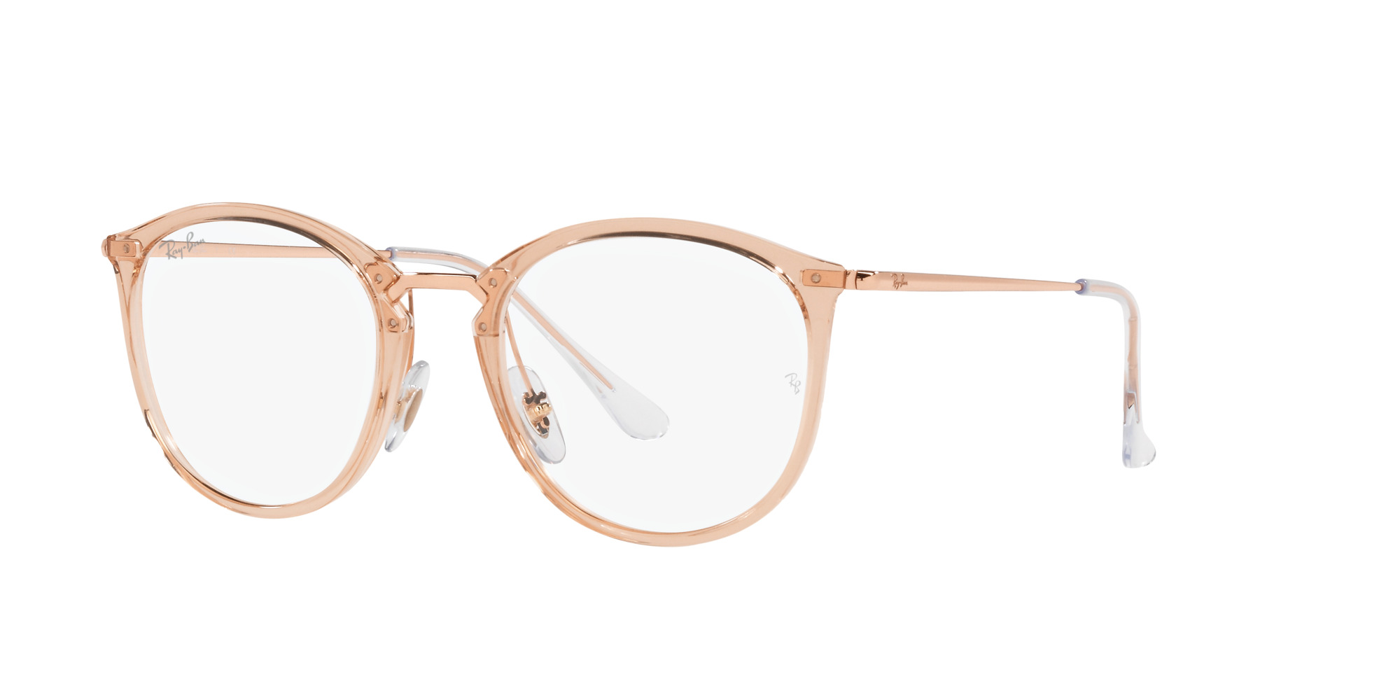 Das Bild zeigt die Korrektionsbrille RX7140 8124 von der Marke Ray Ban in Hellbraun.