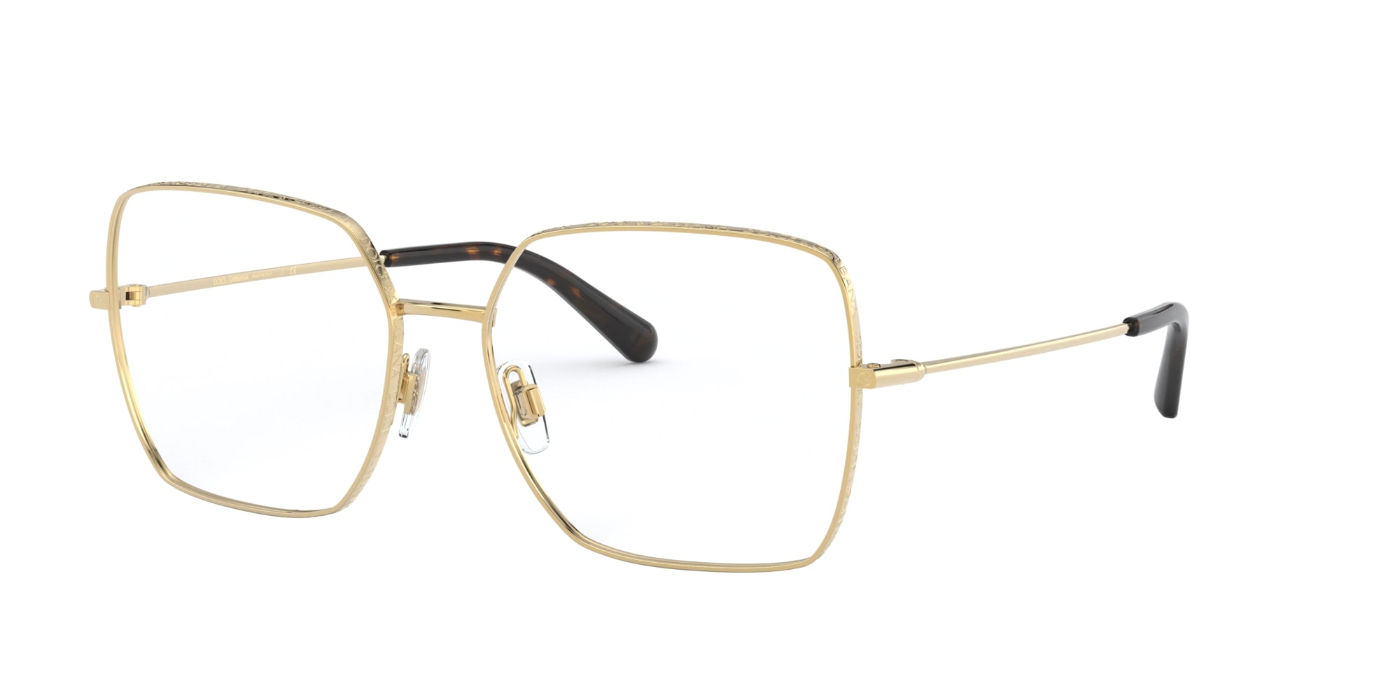 Das Bild zeigt die Korrektionsbrille DG1323 02 von der Marke D&G in gold.