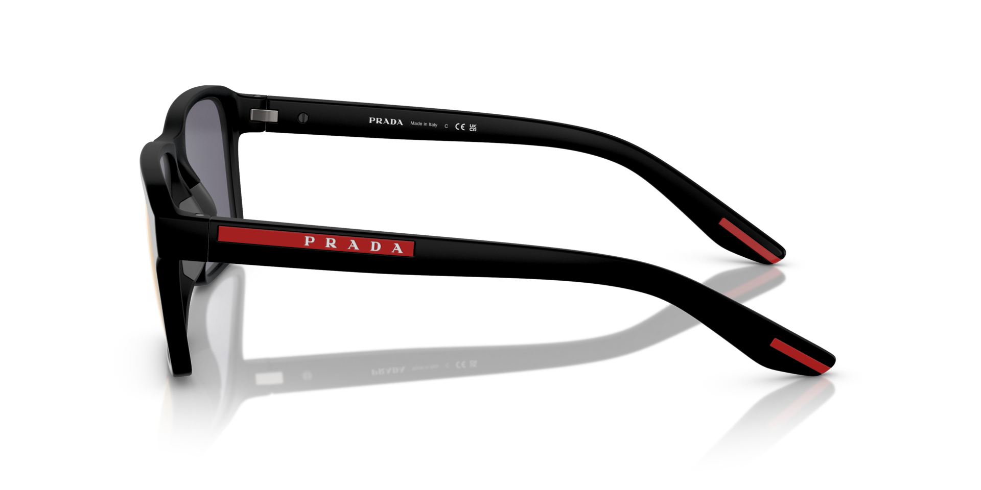 Das Bild zeigt die Sonnenbrille PS05YS 1BO10A von der Marke Prada Linea Rossa in schwarz.