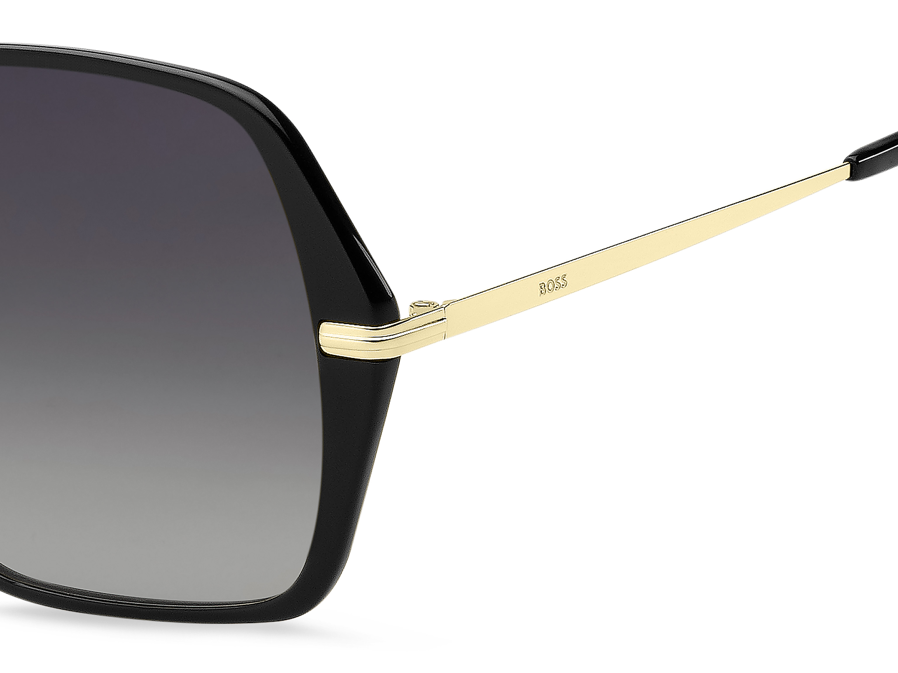 Das Bild zeigt die Sonnenbrille BOSS1660S 2M2 von BOSS in Schwarz/Gold.