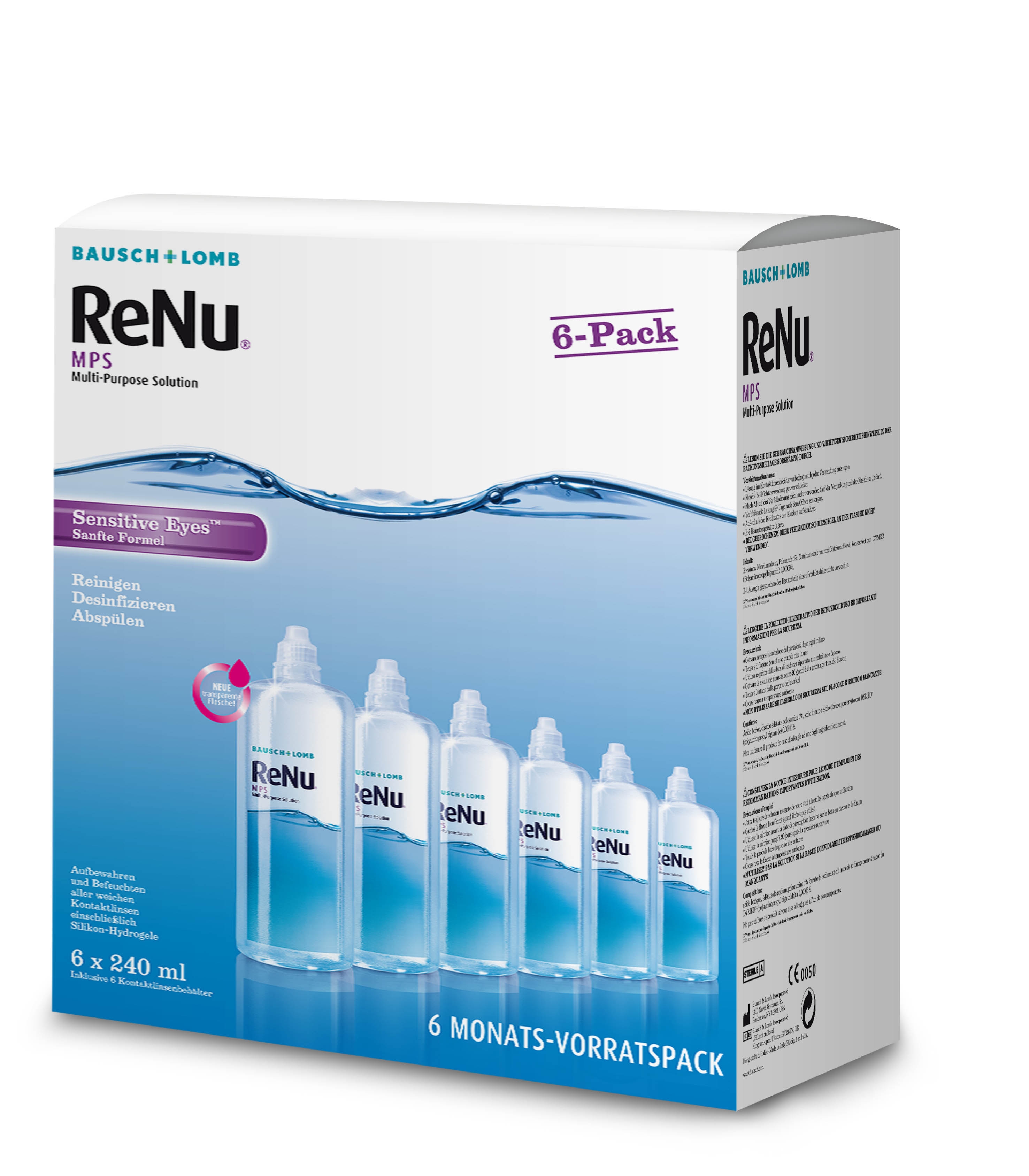 ReNu MPS Sensitive Eyes 6-Monatspack, Bausch & Lomb (6 x 240 ml) ReNu MPS Sensitive Eyes 6-Monatspack, Bausch & Lomb (6 x 240 ml)