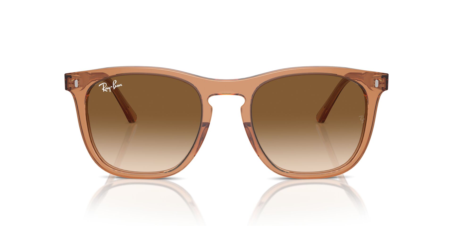 Das Bild zeigt die Sonnenbrille RB2210 676451 von Ray-Ban in Braun transparent.