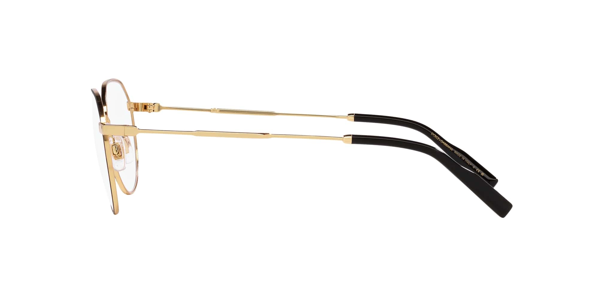 Das Bild zeigt die Korrektionsbrille DG1349 1311 von D&G in Schwarz-Gold.