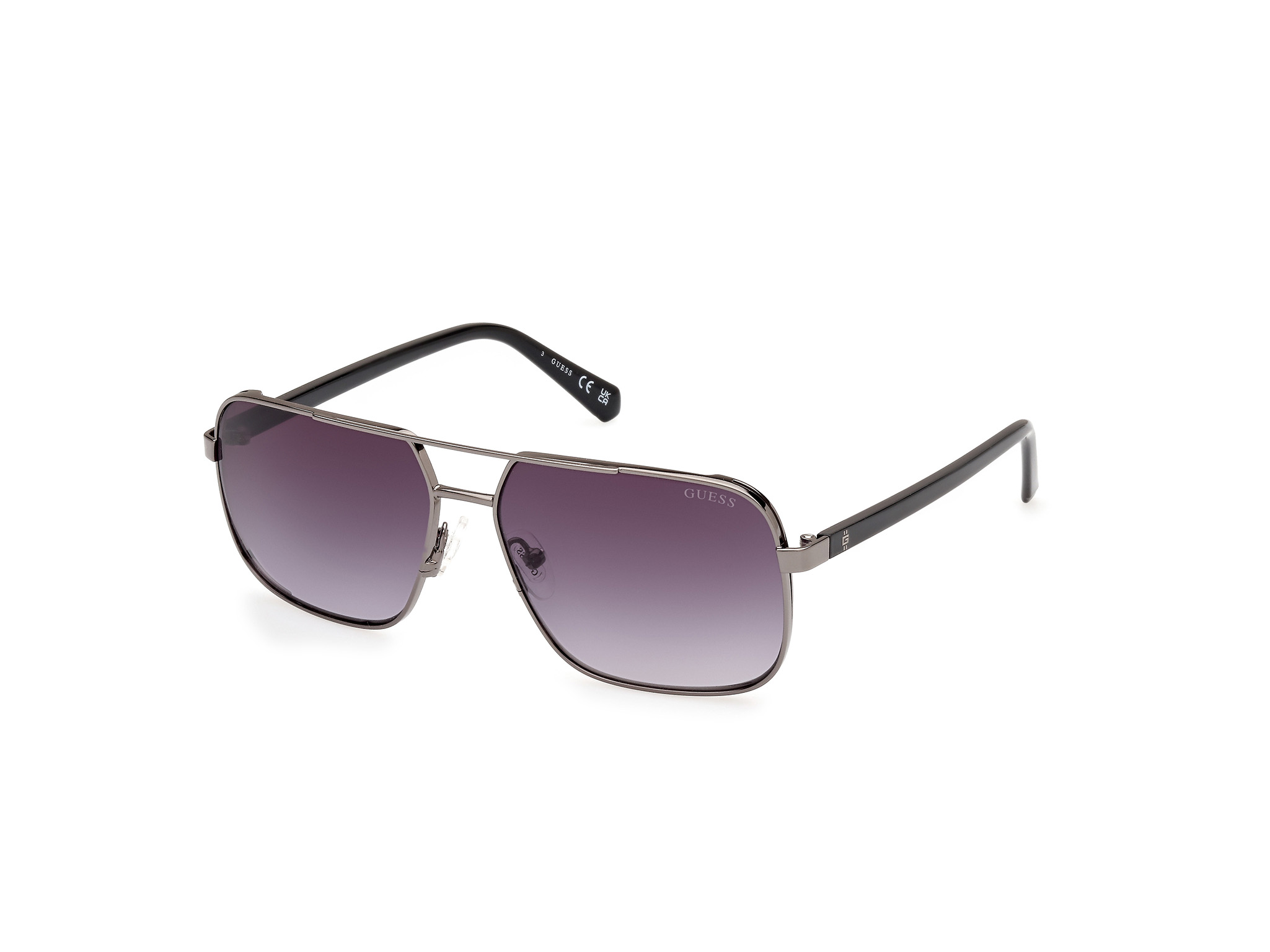 Das Bild zeigt die Sonnenbrille GU00119 08B von der Marke Guess in Gunmetal.