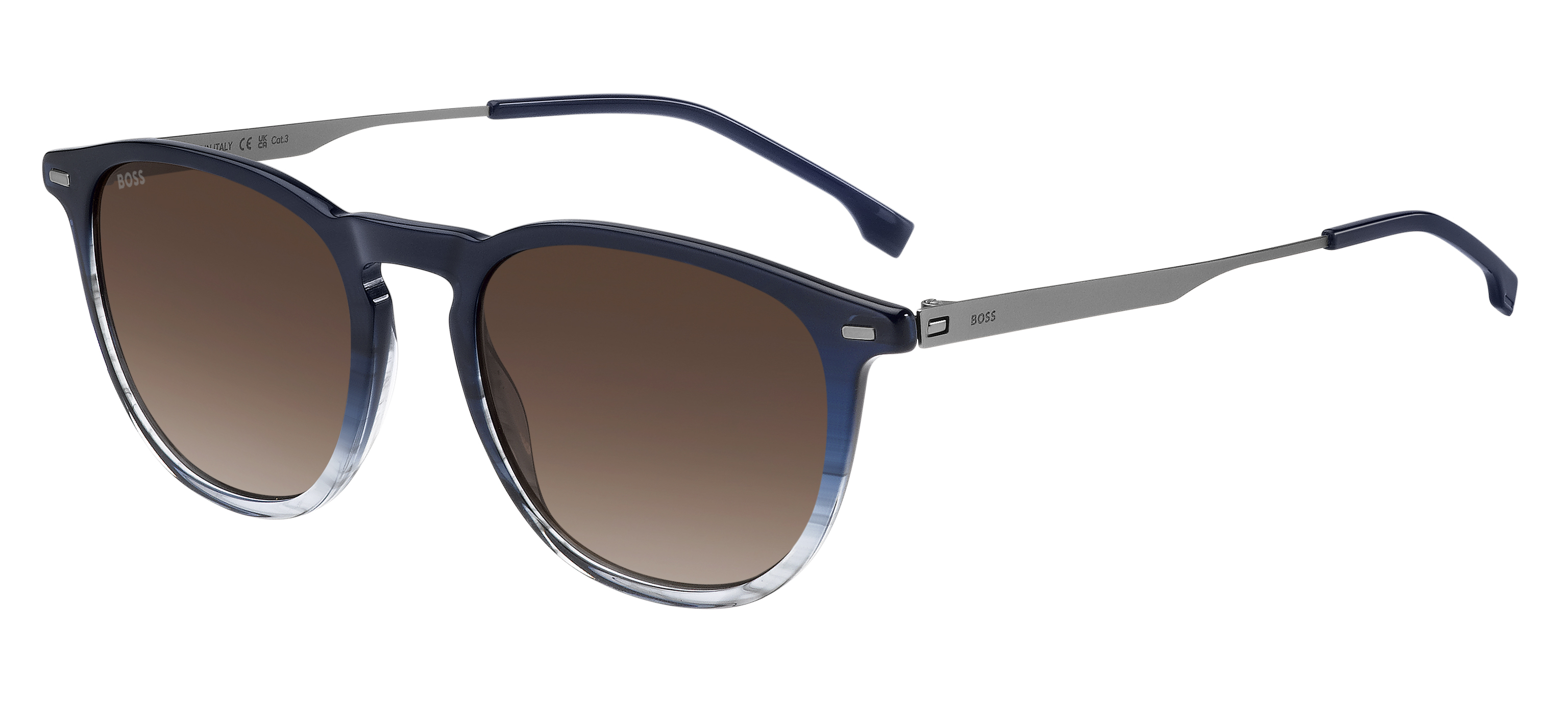 Das Bild zeigt die Sonnenbrille BOSS1639S QEU von der Marke BOSS in Blau.