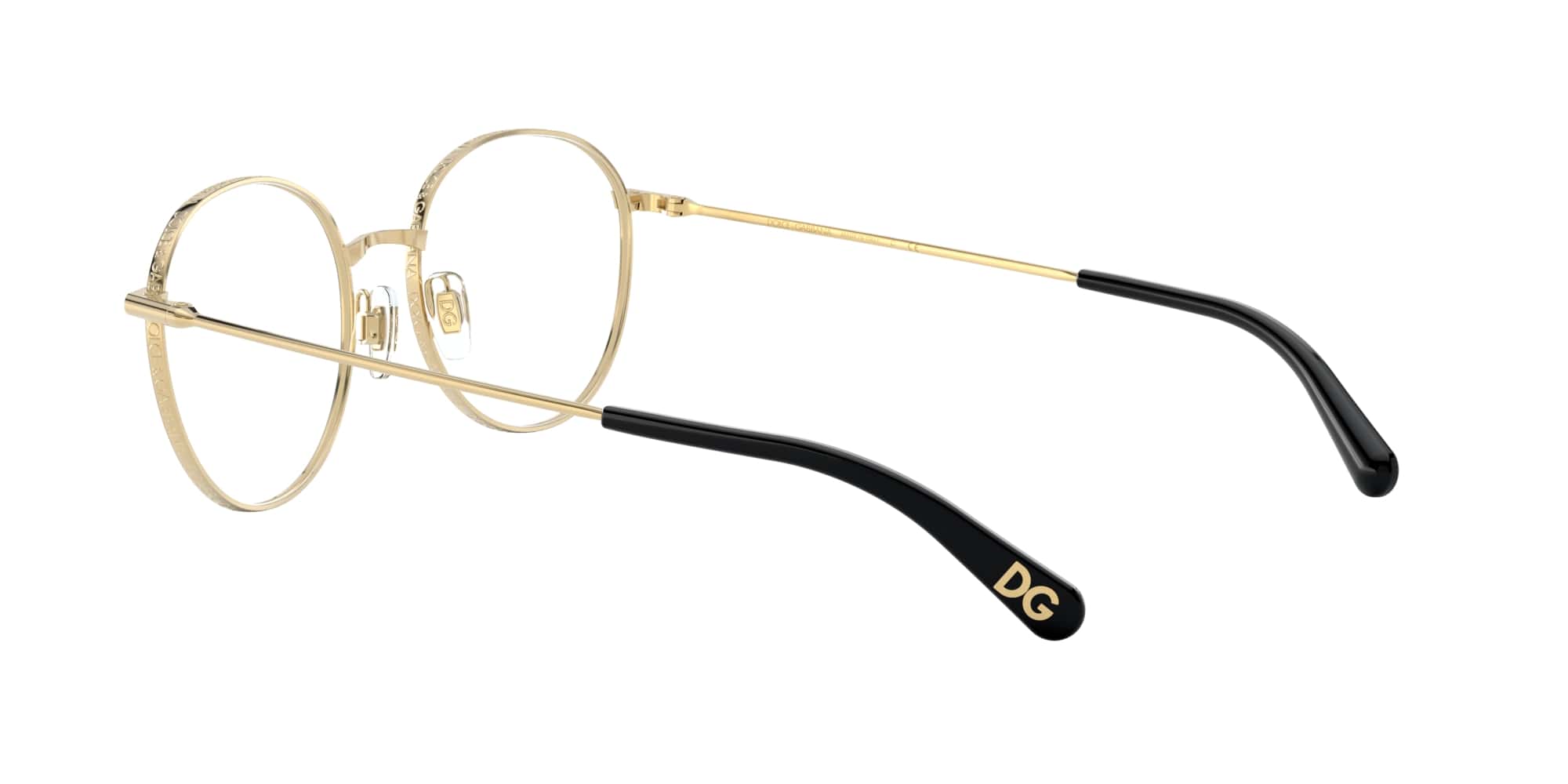 Das Bild zeigt die Korrektionsbrille DG1322 1334 von der Marke D&G in gold-schwarz.