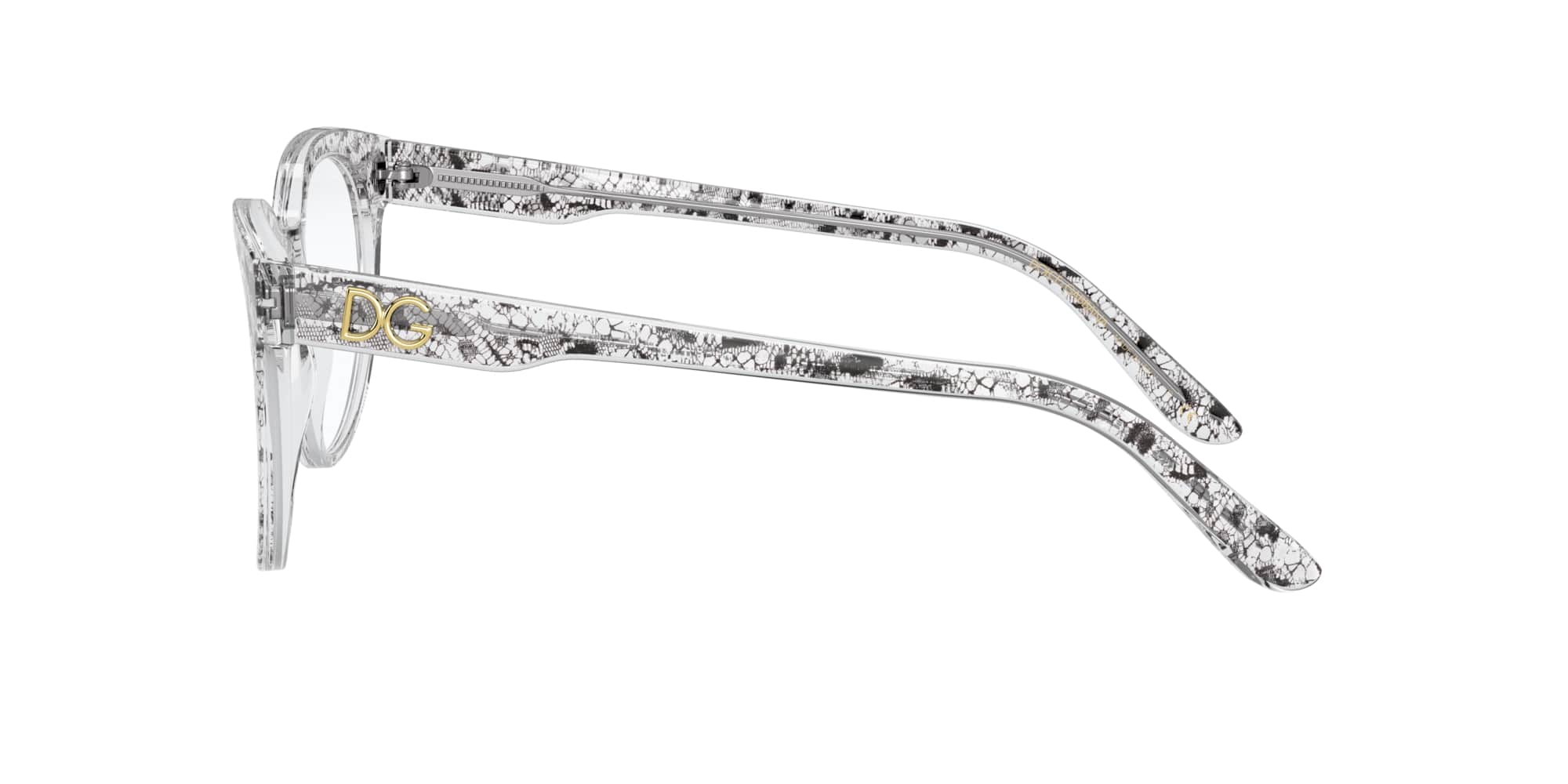 Das Bild zeigt die Korrektionsbrille DG3334 3287 von D&G in Schwarz-Weiß.