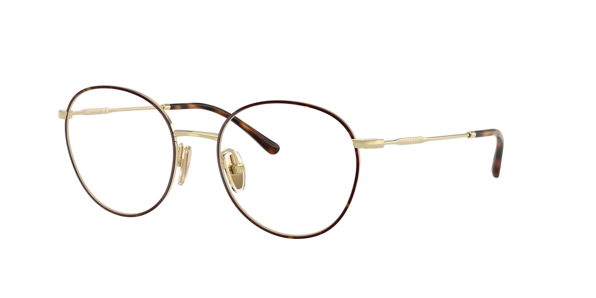 Das Bild zeigt die Korrektionsbrille 4280 von Vogue in der Farbe Schwarz Gold.