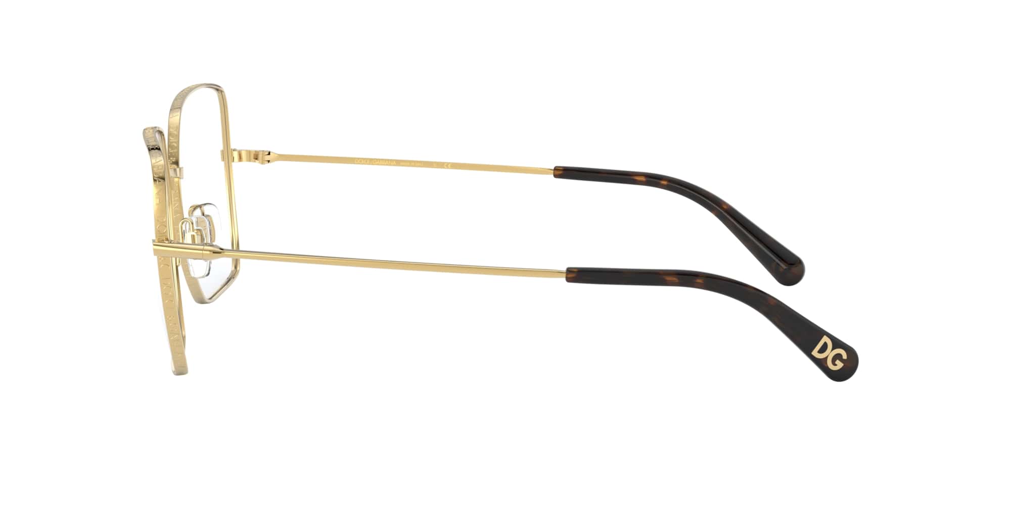 Das Bild zeigt die Korrektionsbrille DG1323 02 von der Marke D&G in gold.