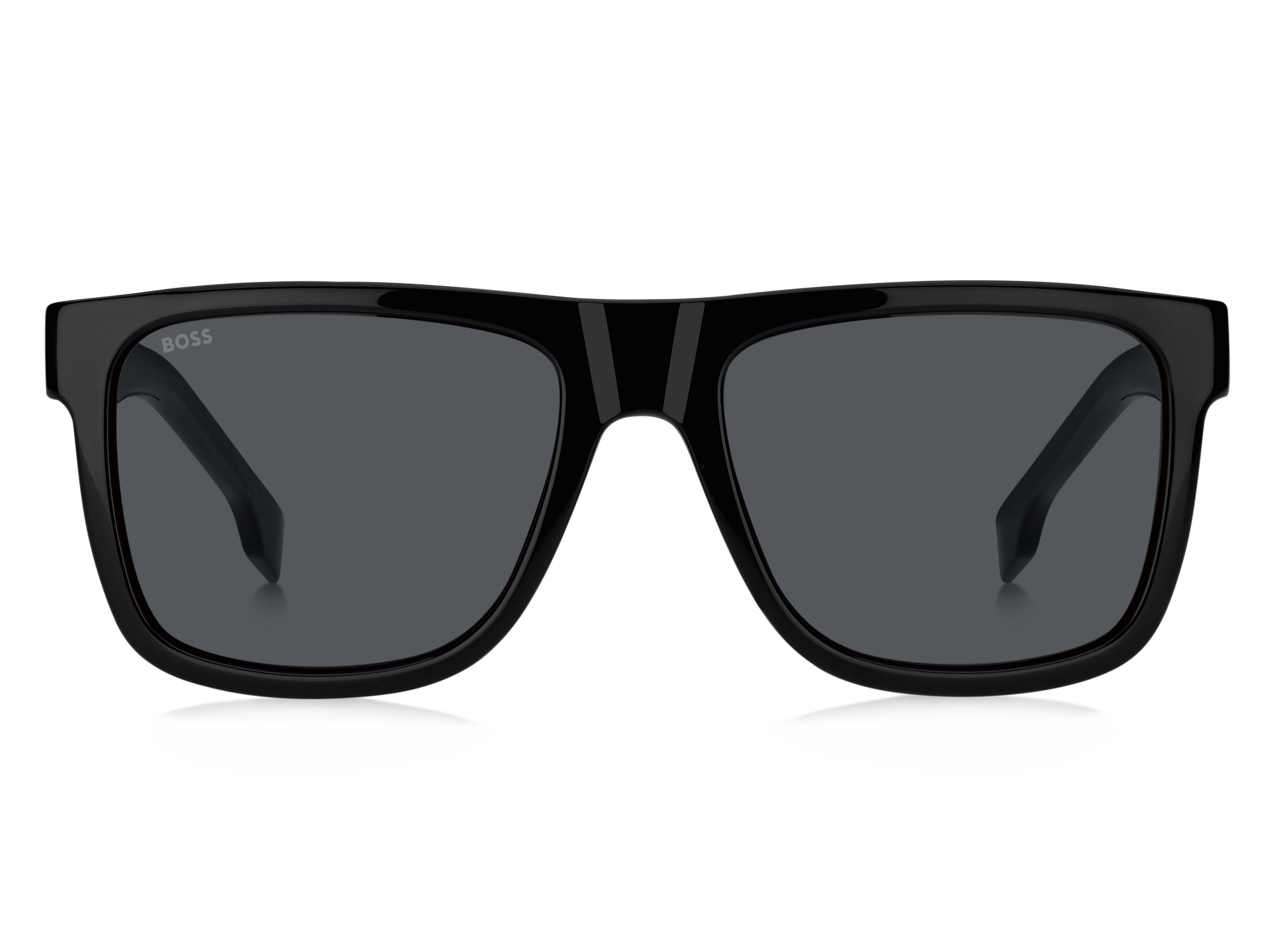 Das Bild zeigt die Sonnenbrille BOSS1647S 807 von der Marke BOSS in Schwarz.