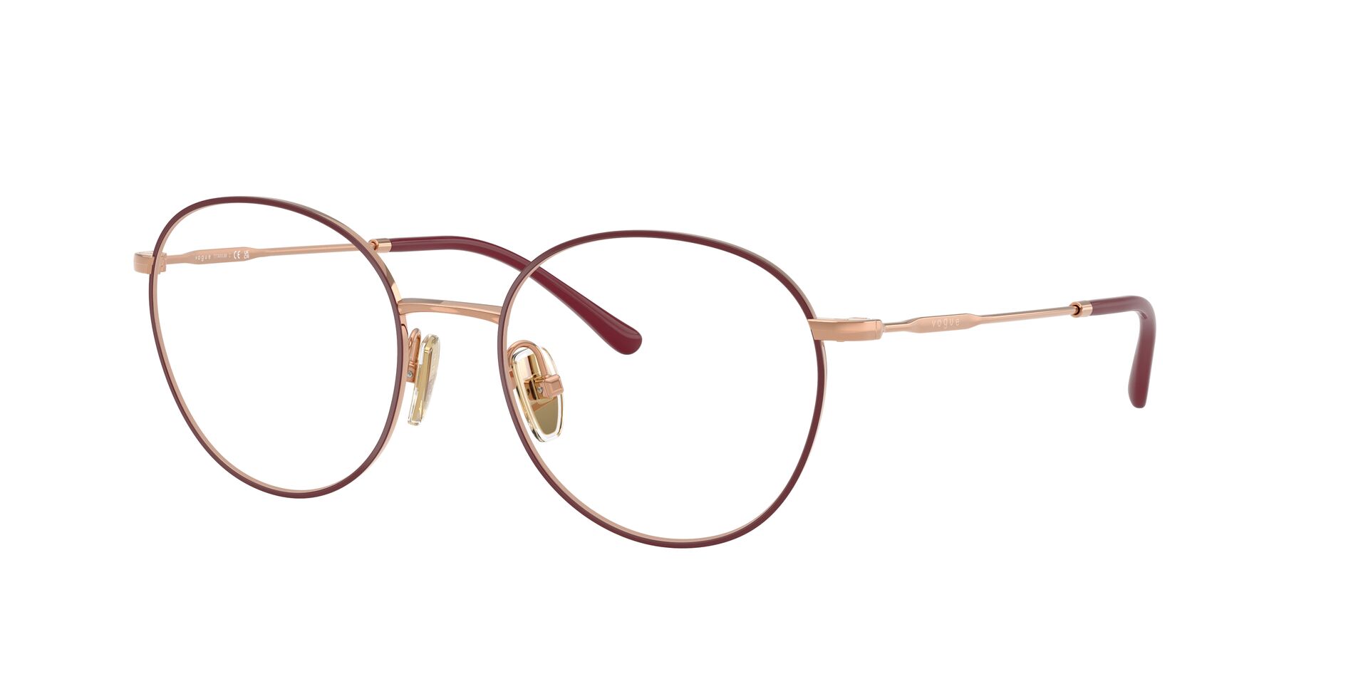 Das Bild zeigt die Korrektionsbrille 4280 von Vogue in der Farbe Schwarz Gold.