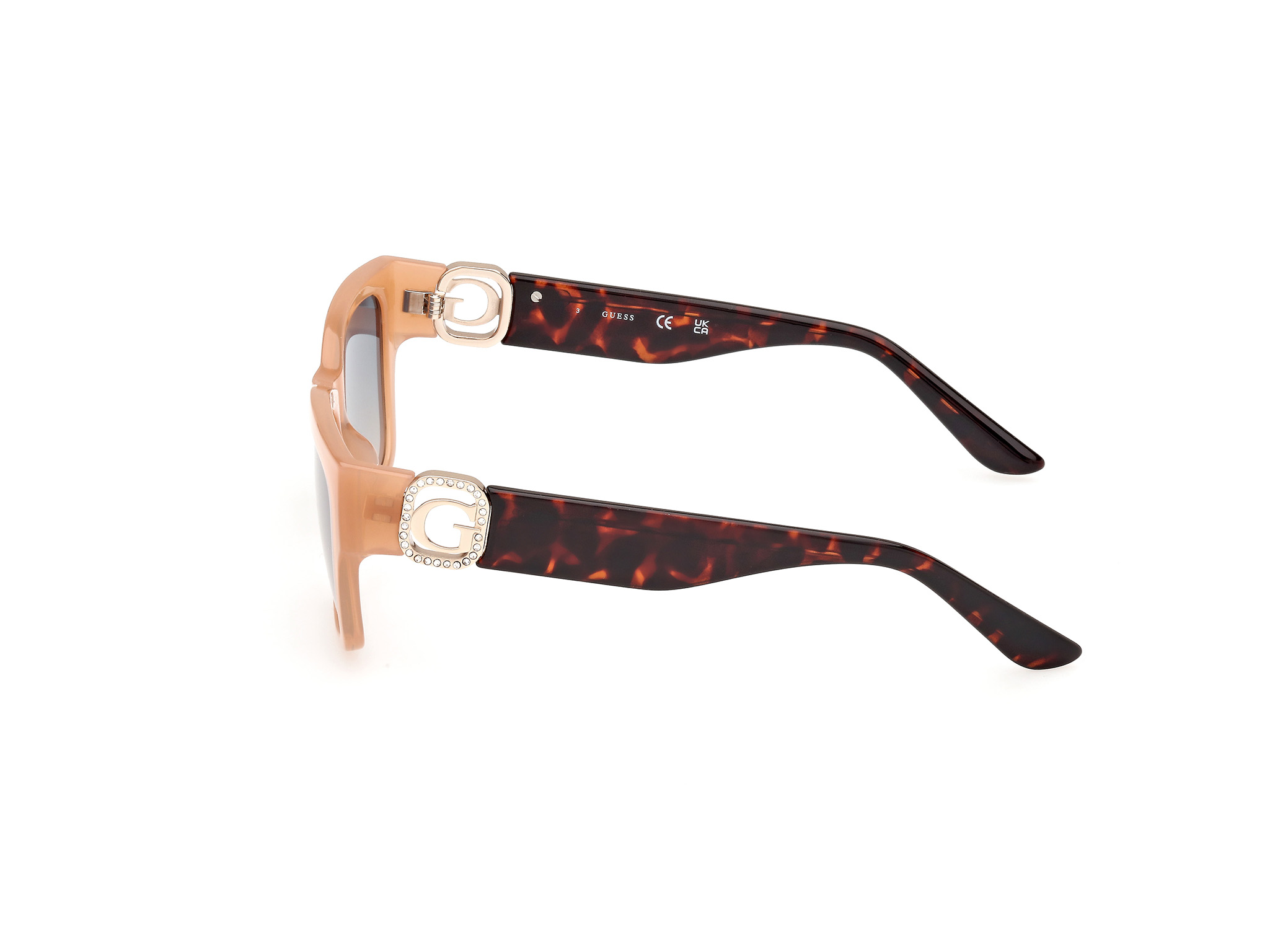 Das Bild zeigt die Sonnenbrille GU00105 57P von der Marke Guess in Beige.