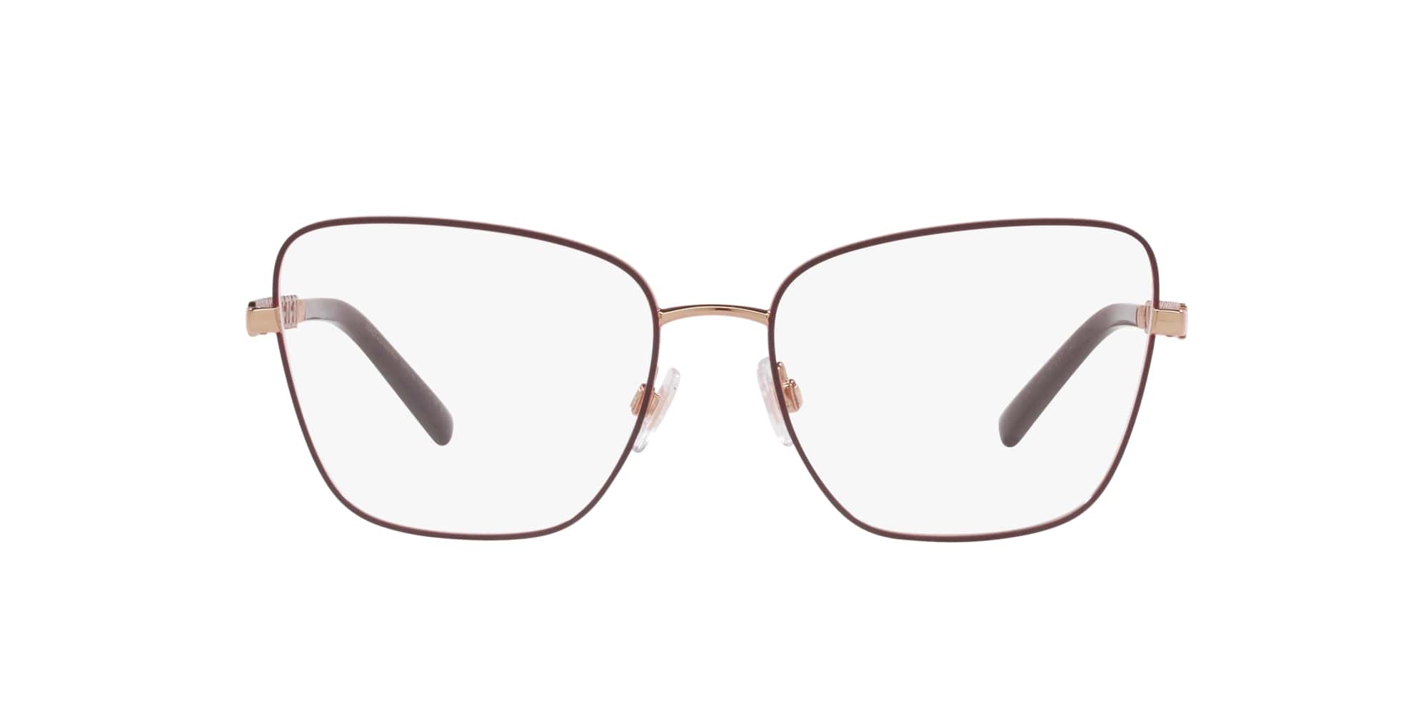 Das Bild zeigt die Korrektionsbrille DG1346 1333 von D&G in Bordeaux-Gold.