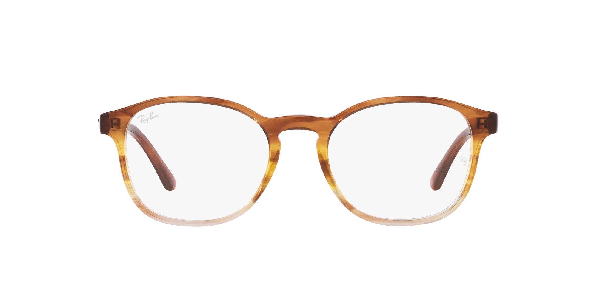 Das Bild zeigt die Korrektionsbrille RX5417 8253 von der Marke Ray Ban in Braun gestreift.