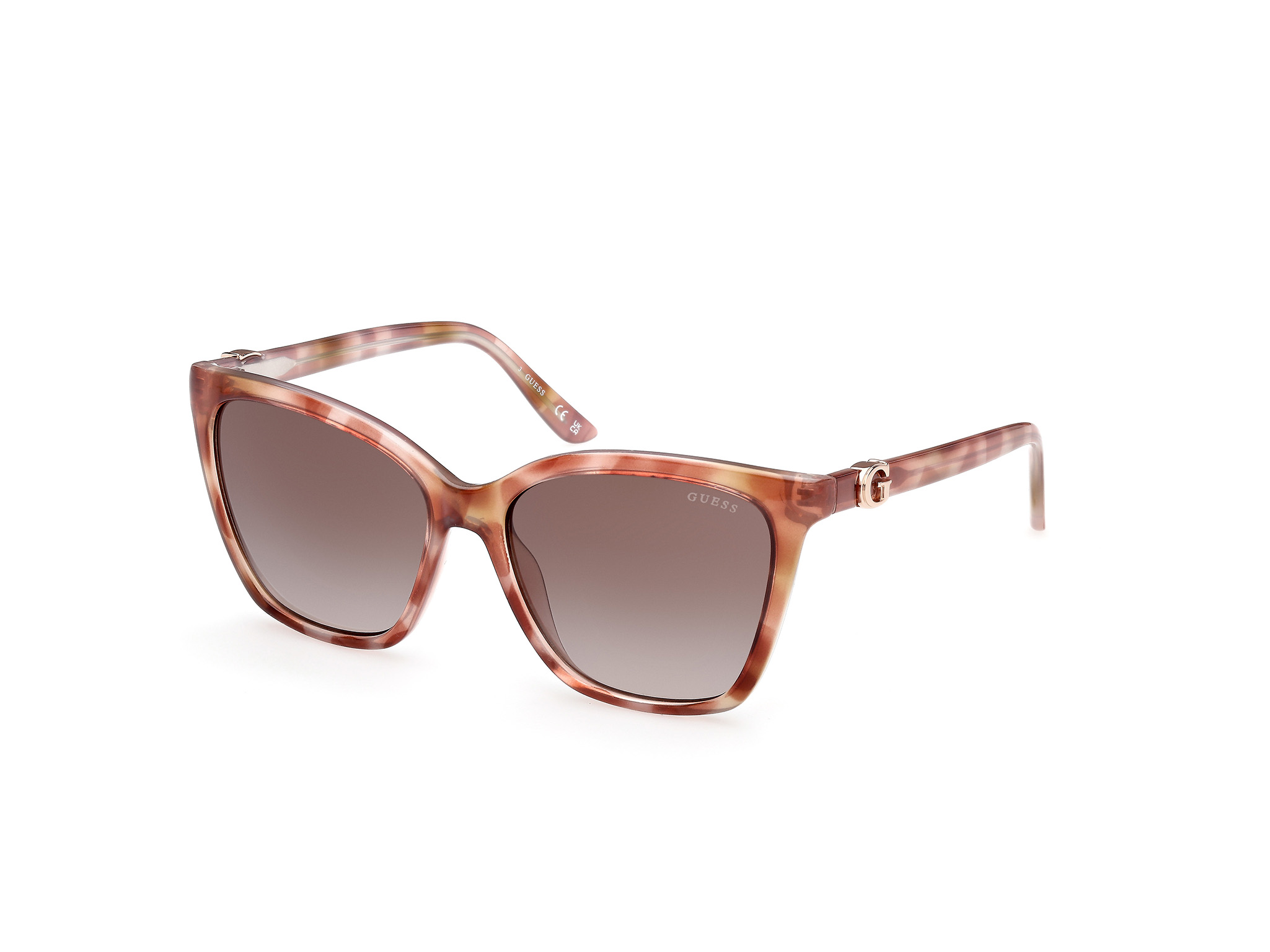 Das Bild zeigt die Sonnenbrille GU00191 von Guess in Gelb Hellbraun/havanna.